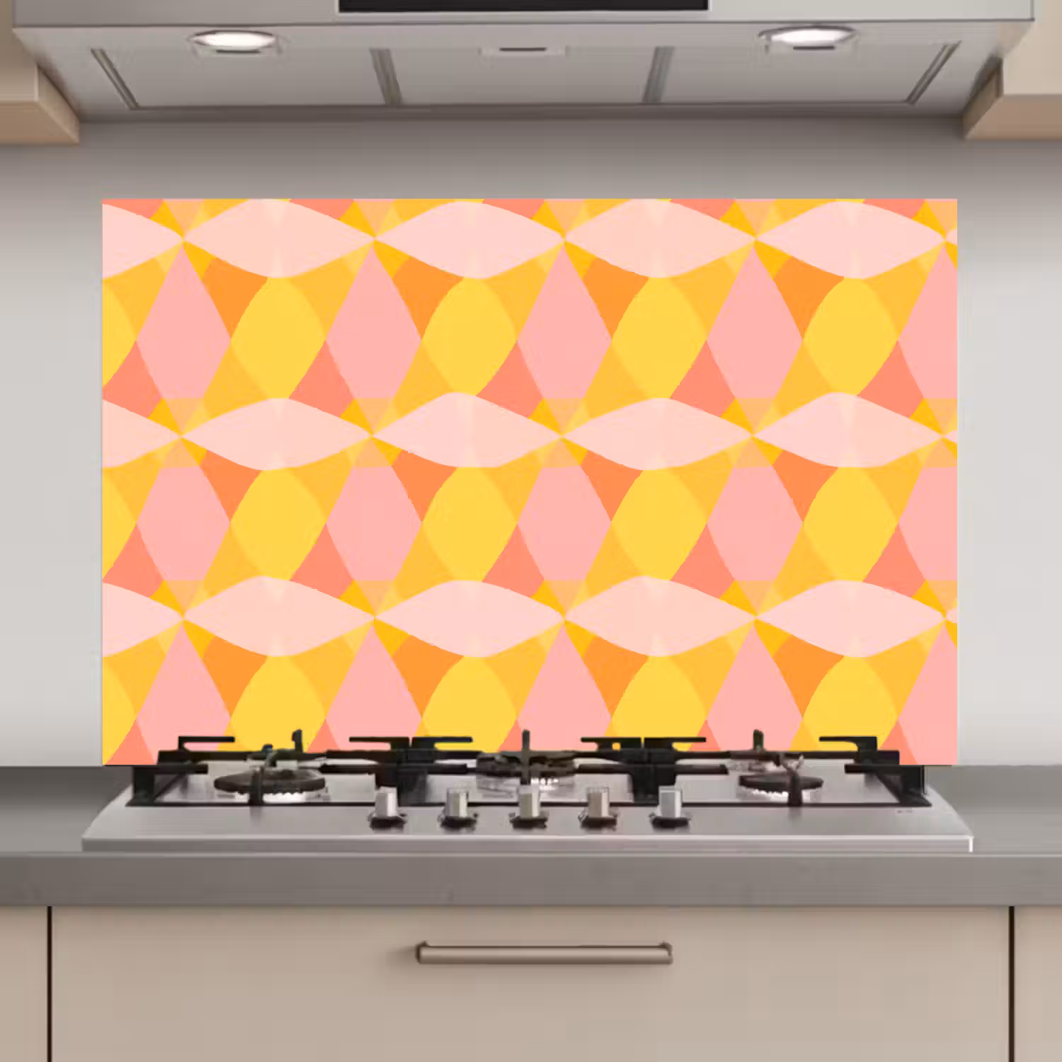 Kleurrijk - Ruitpatroon - Bladvormen keuken achterwand spatscherm klein 900 -3d_website