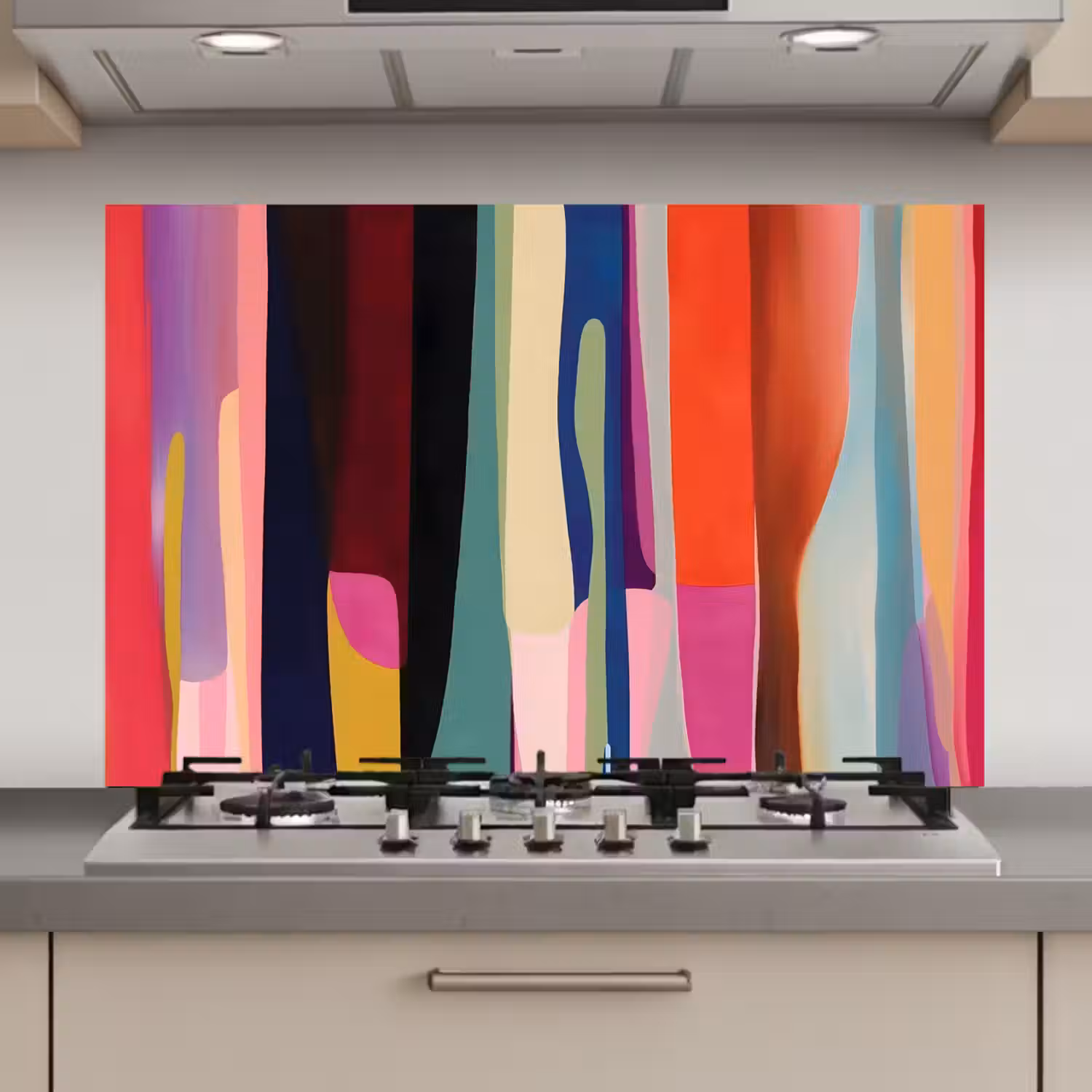 Kleurbanen - Verticaal - Kleurrijk keuken achterwand spatscherm klein -3d_website