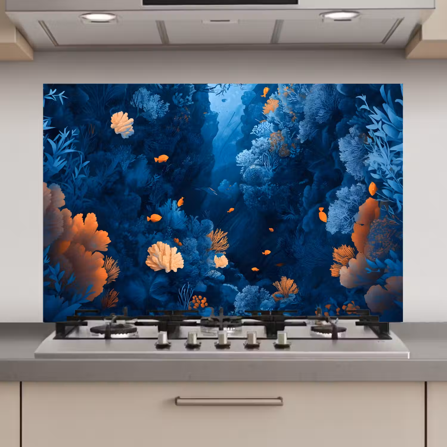 Koraalrif - Vissen - Oceaan - Blauw keuken achterwand spatscherm klein -3d_website