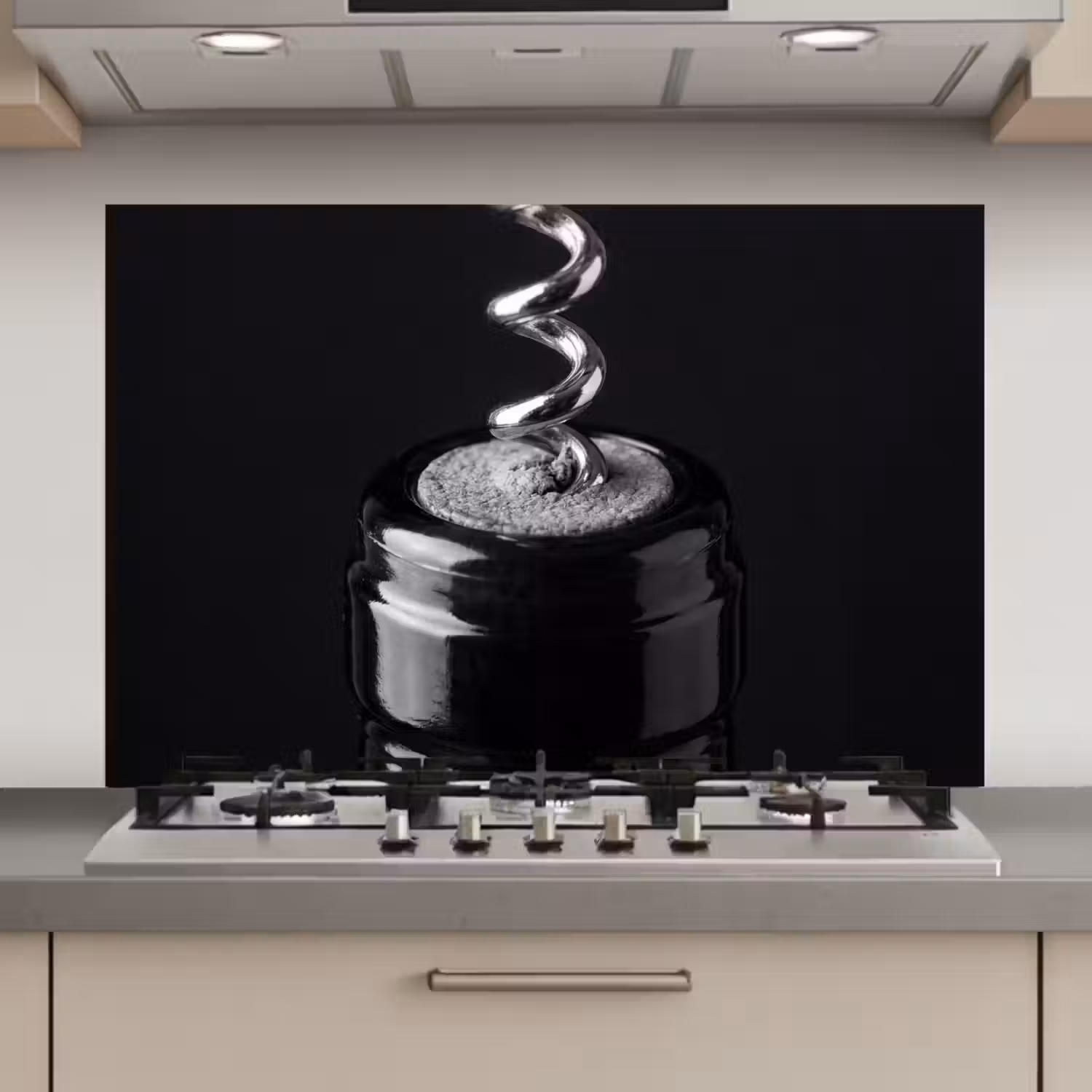 Kurkentrekker - Wijn - Zwart - Wit keuken achterwand spatscherm klein -3d_website