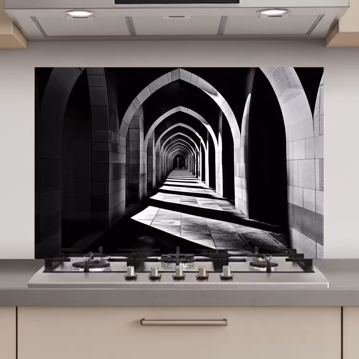 Gang - Bogen - Schaduw - Diepte keuken achterwand spatscherm klein -3d_website