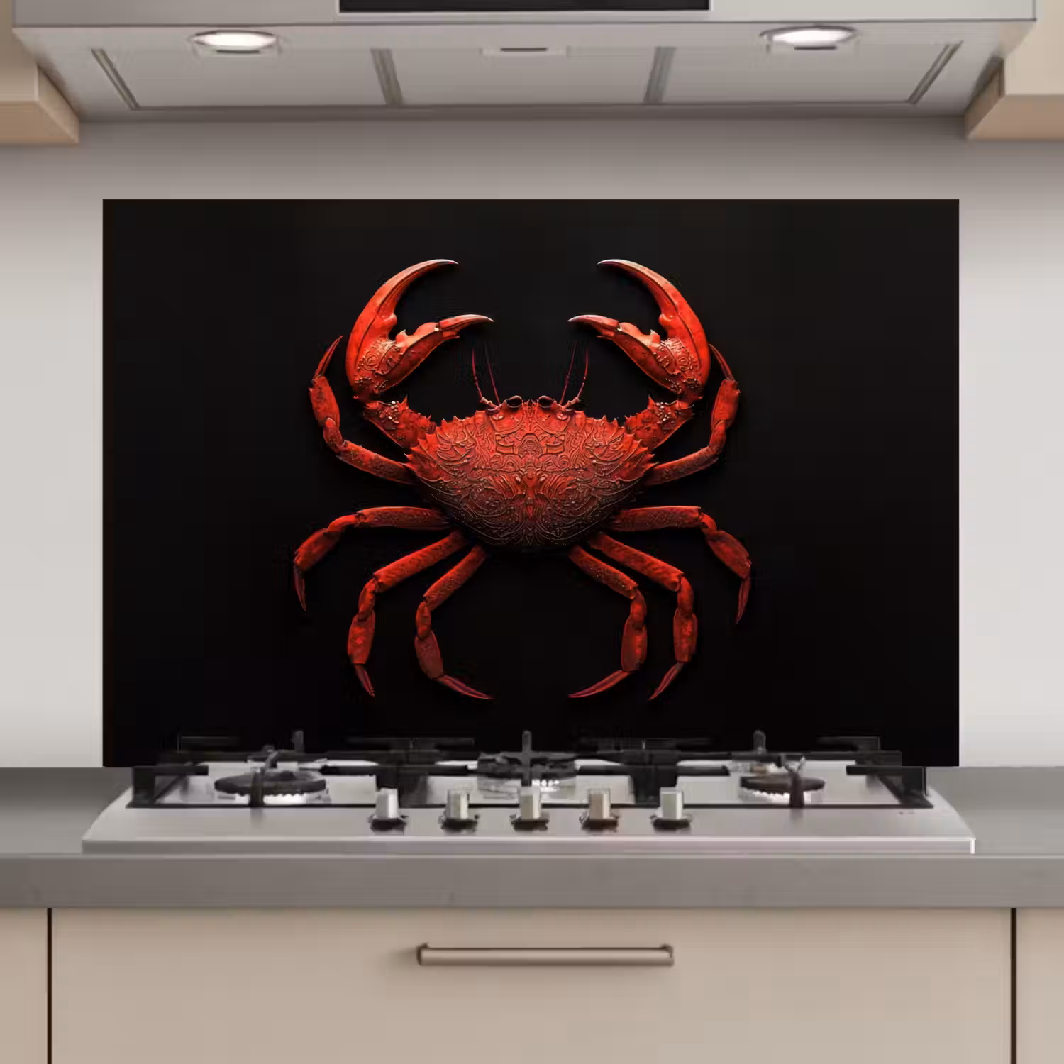 Krab - Rood - Vissen - Schaaldieren keuken achterwand spatscherm klein -3d_website
