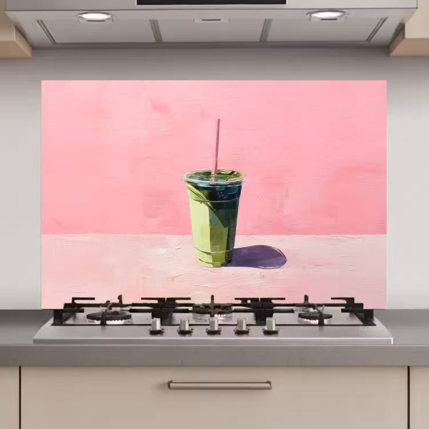 Beker - Rietje - Minimalistisch - Groen keuken achterwand spatscherm klein -3d_website