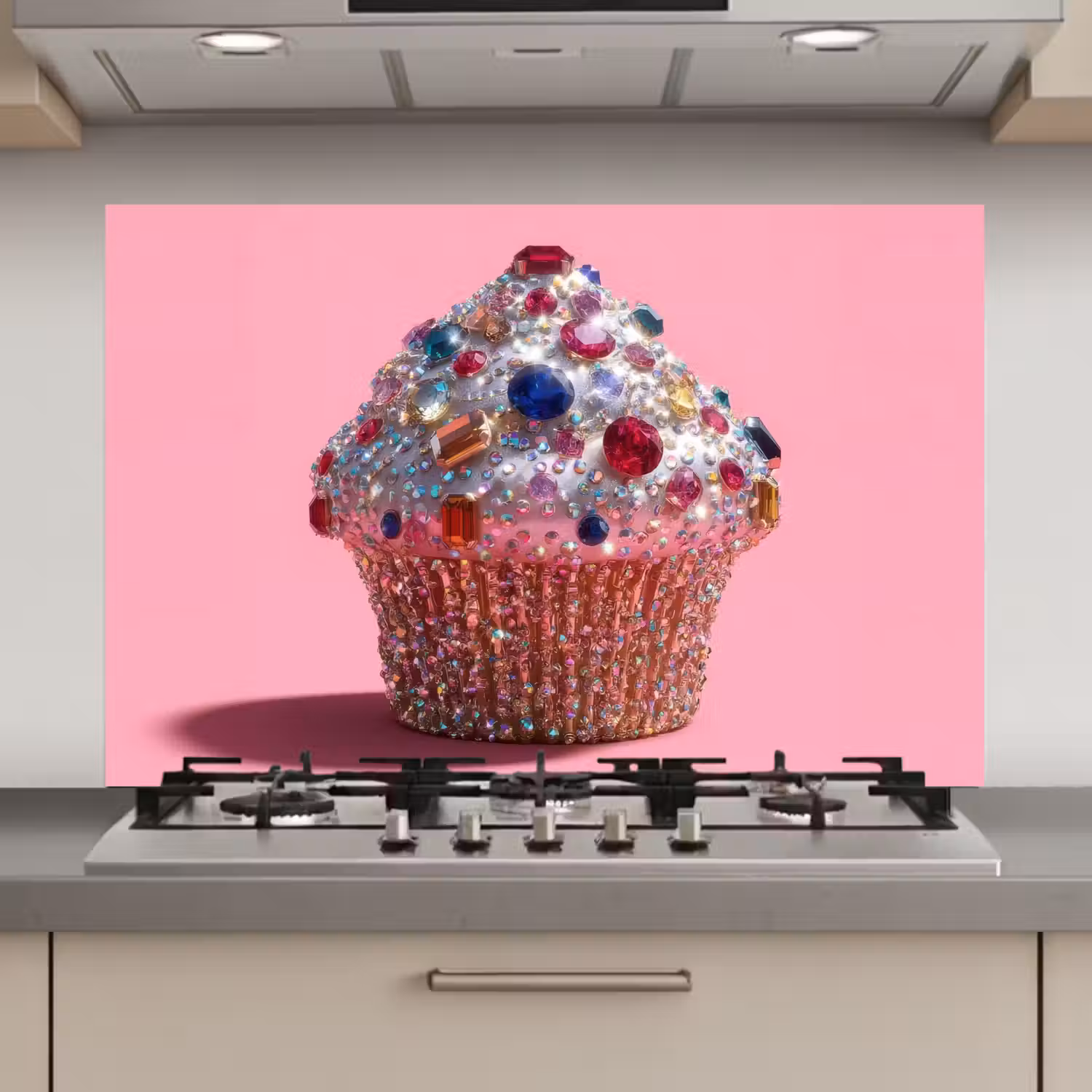 Cupcake - Kleurrijk - Edelstenen keuken achterwand spatscherm klein -3d_website