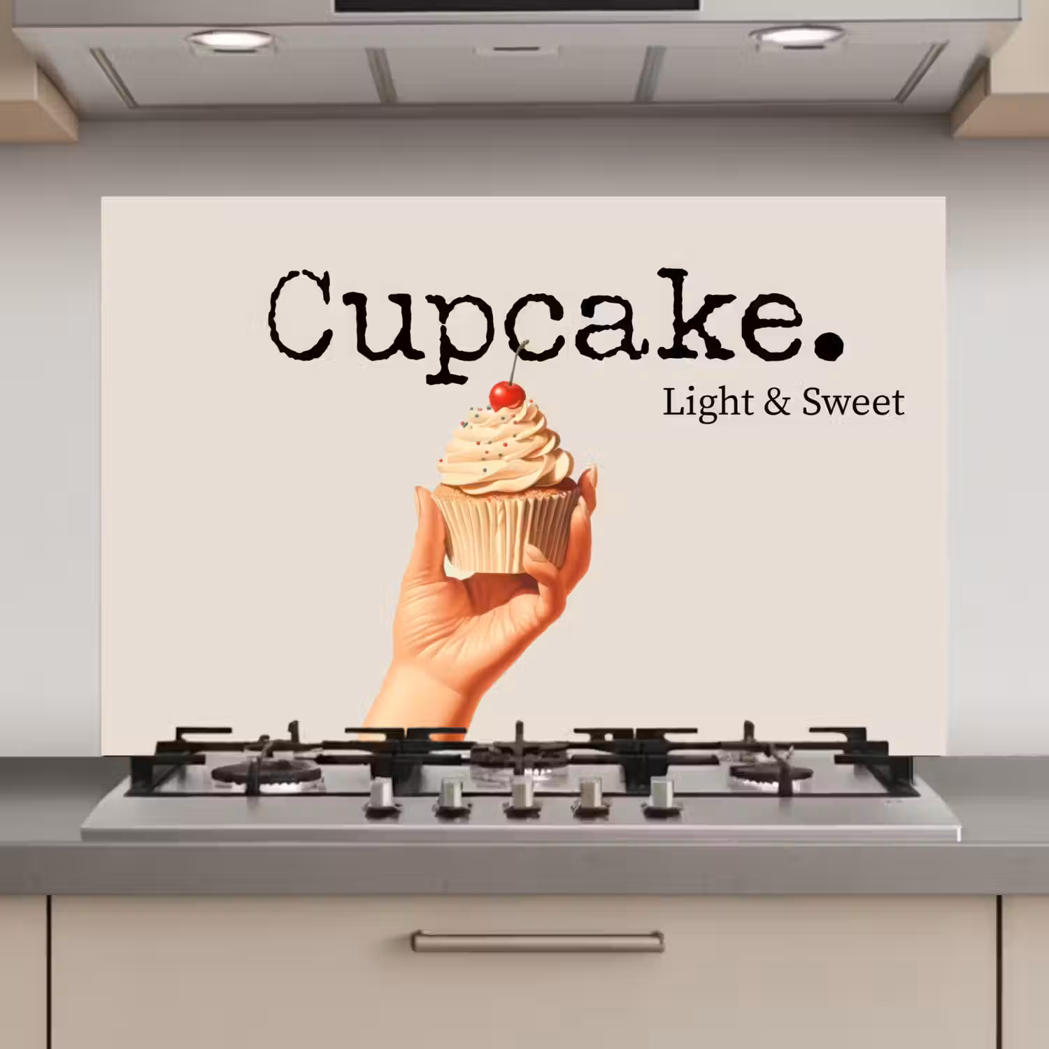 Cupcake - Zoet - Kers keuken achterwand spatscherm klein -3d_website