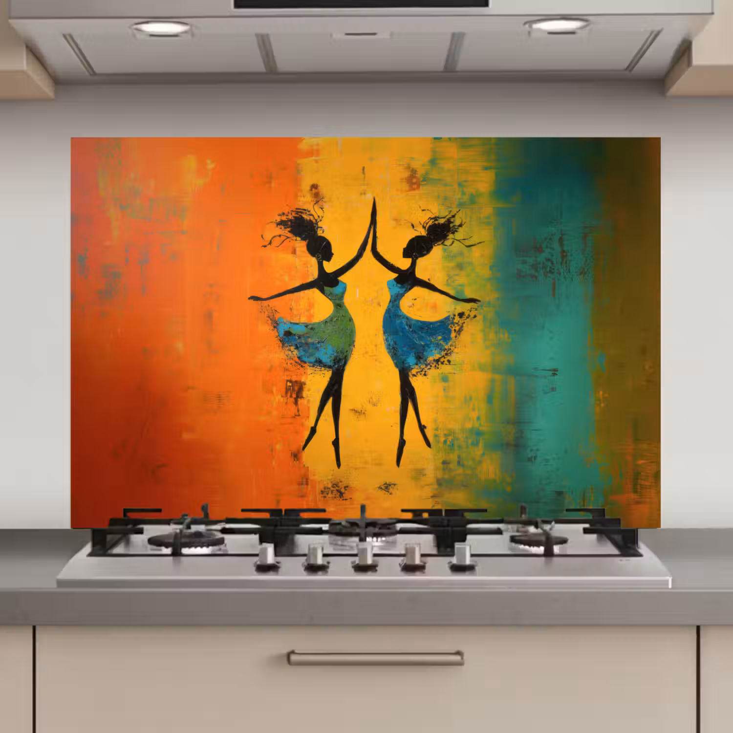 Dansen - Vrouwen - Verfstructuur keuken achterwand spatscherm klein -3d_website