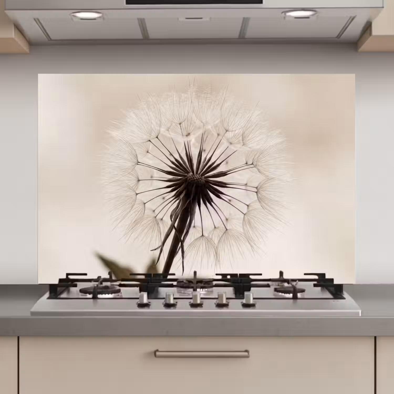 Paardenbloem - Minimalistisch - Wit keuken achterwand spatscherm klein -3d_website