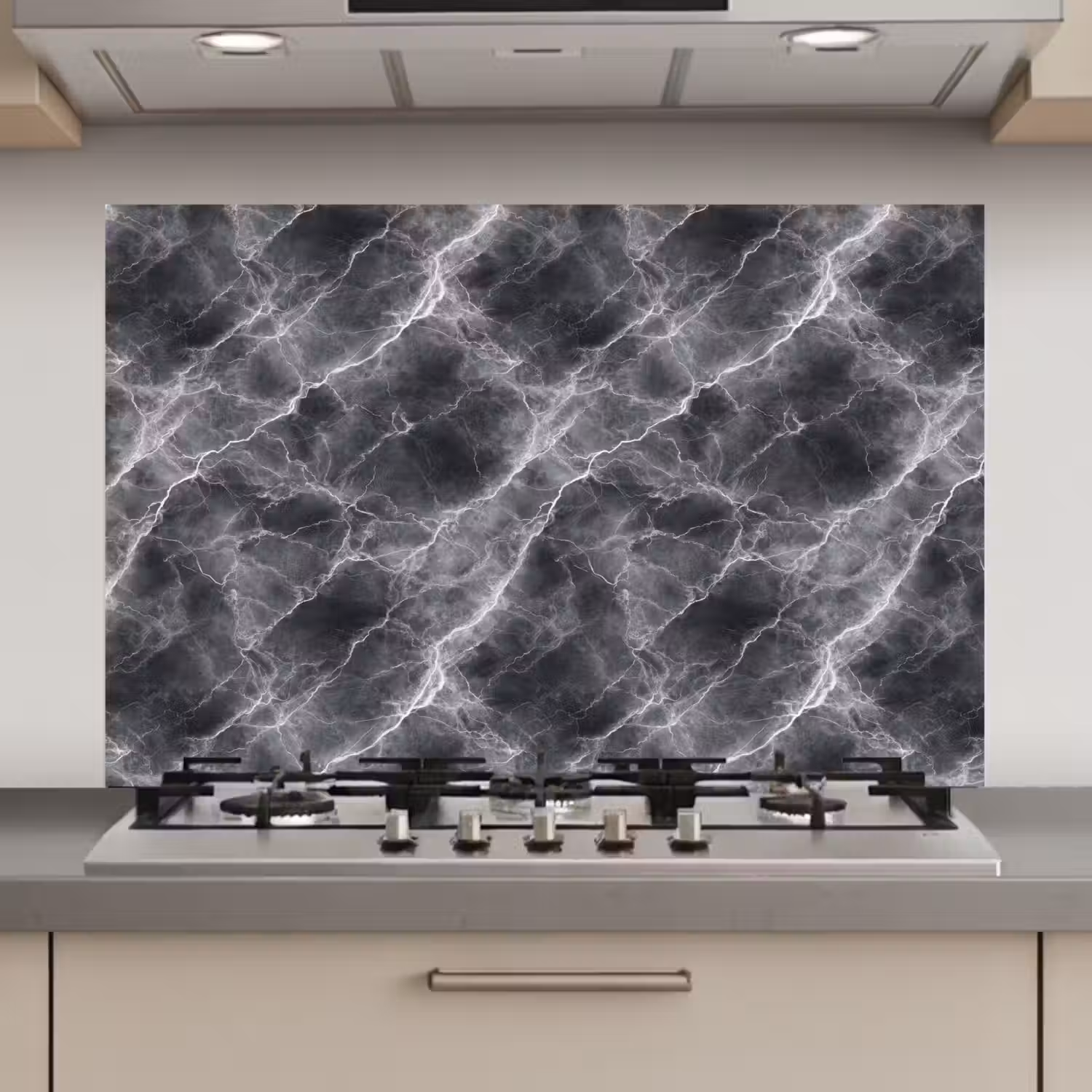 Donkergrijs - Bliksem - Marmer keuken achterwand spatscherm klein 900 -3d_website
