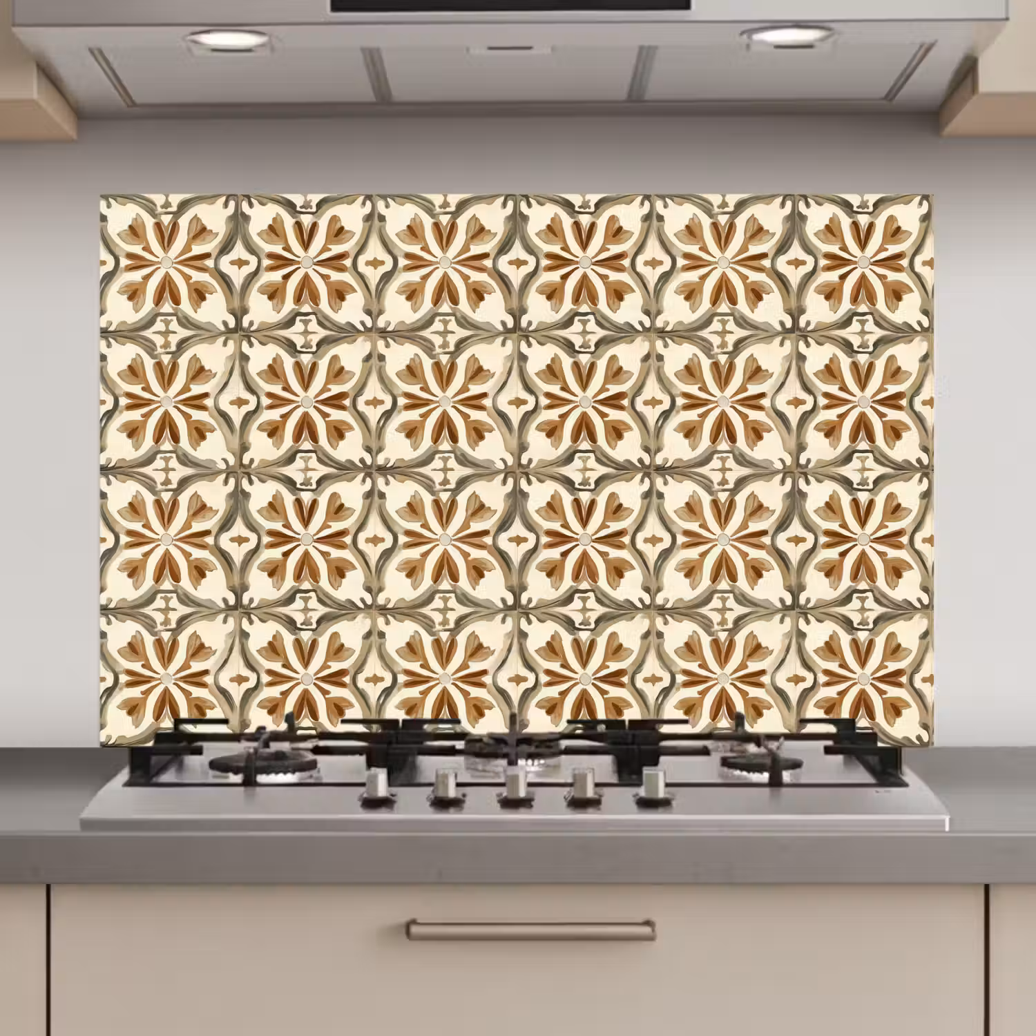 Siertegel - Patroon - Bruin keuken achterwand spatscherm klein 900 -3d_website
