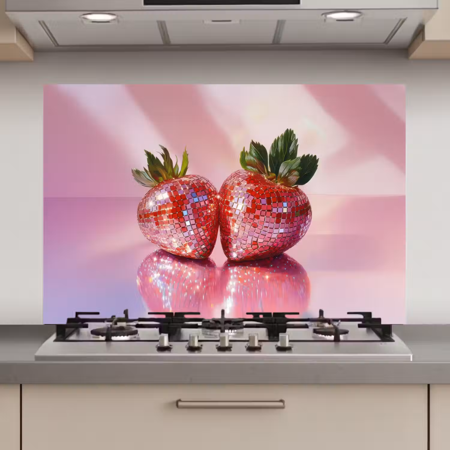 Disco - Fruit - Glitter - Strawberry keuken achterwand spatscherm klein -3d_website