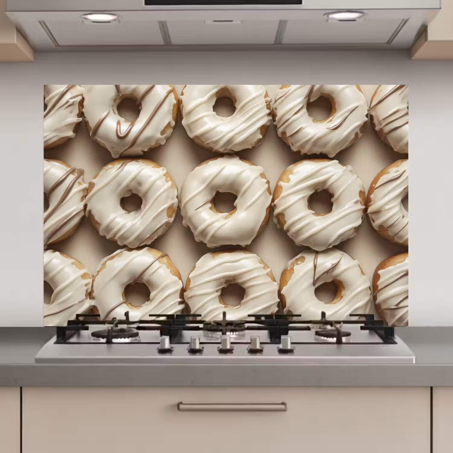 Donuts - Chocolade - Wit - Beige keuken achterwand spatscherm klein -3d_website