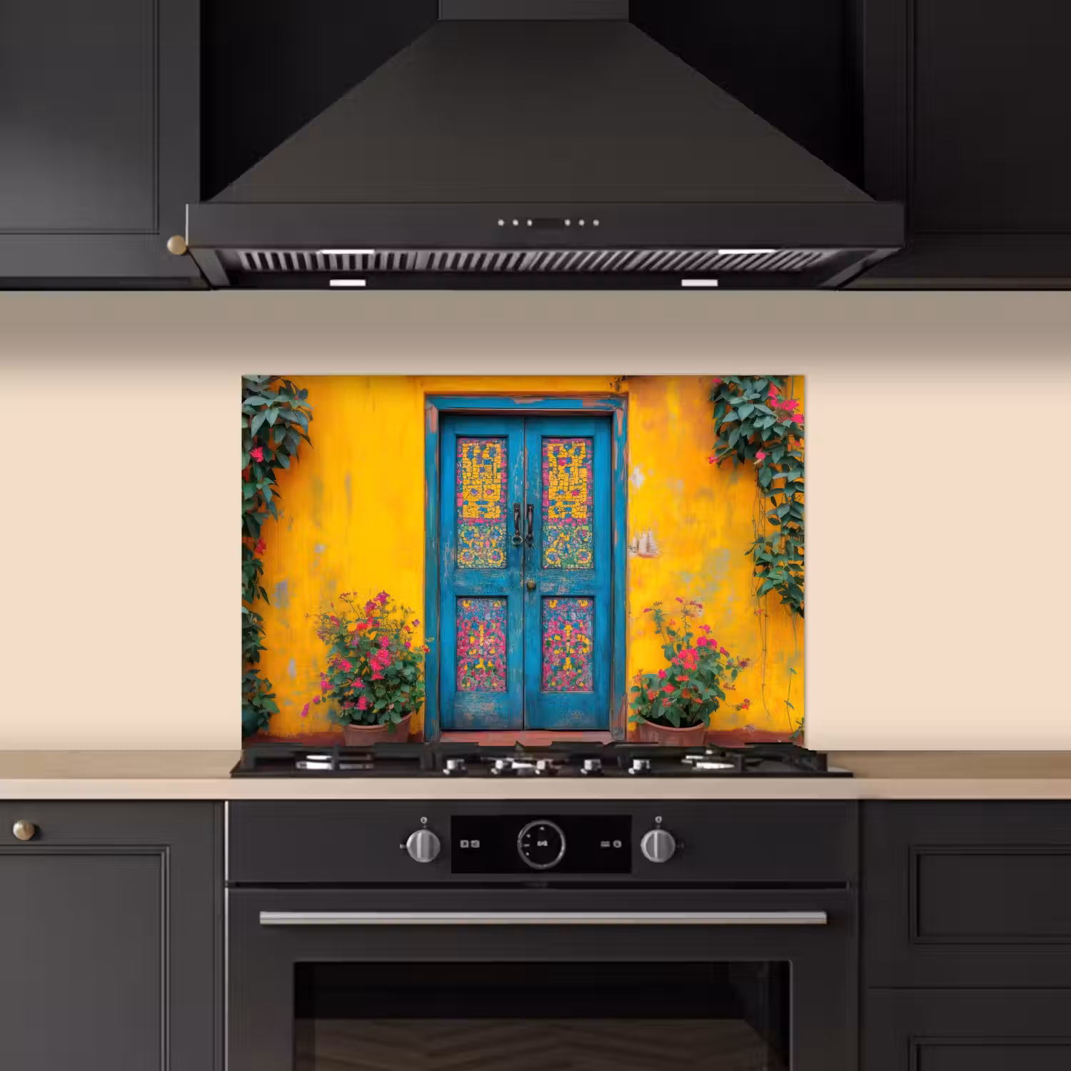 Deuren - Kleurrijk - Planten keuken achterwand spatscherm klein -sfeer1