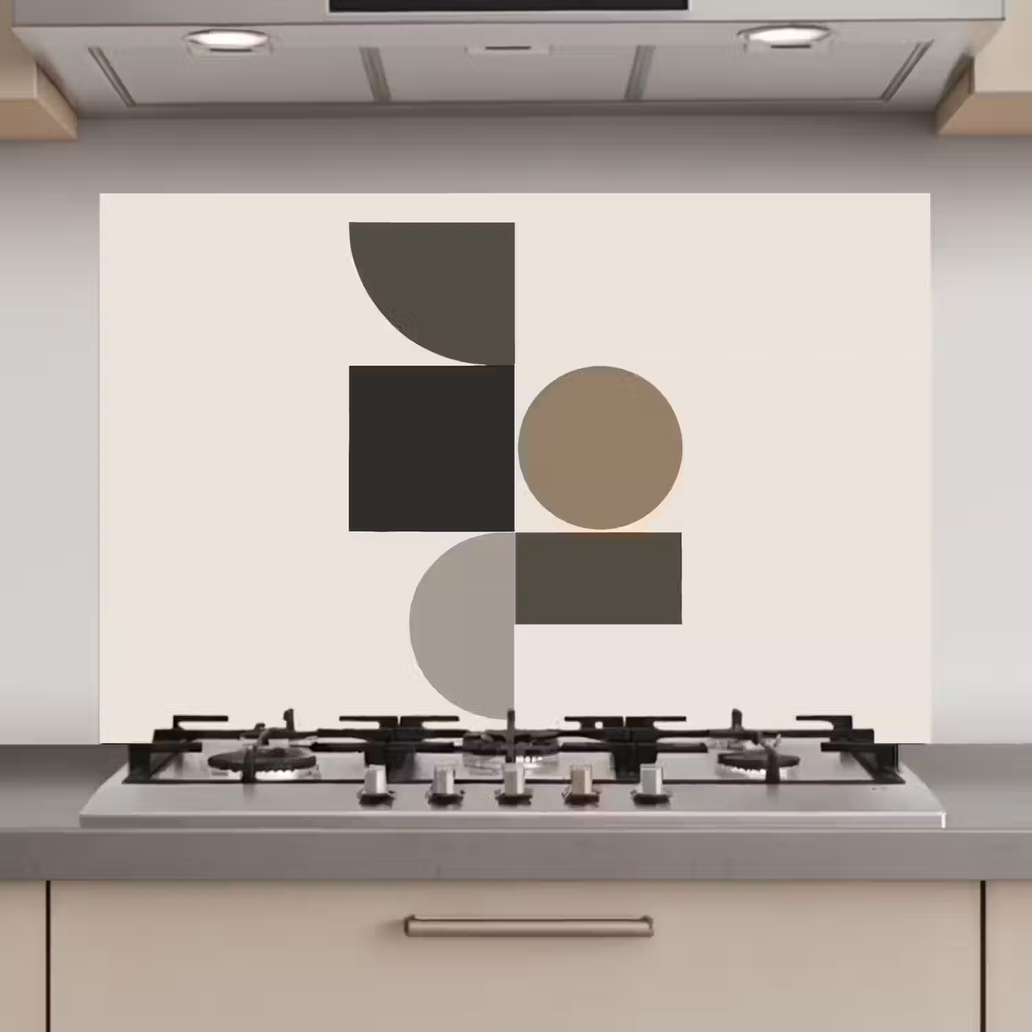 Aardetinten - Abstracte compositie - Eenvoudige vormen keuken achterwand spatscherm klein -3d_website