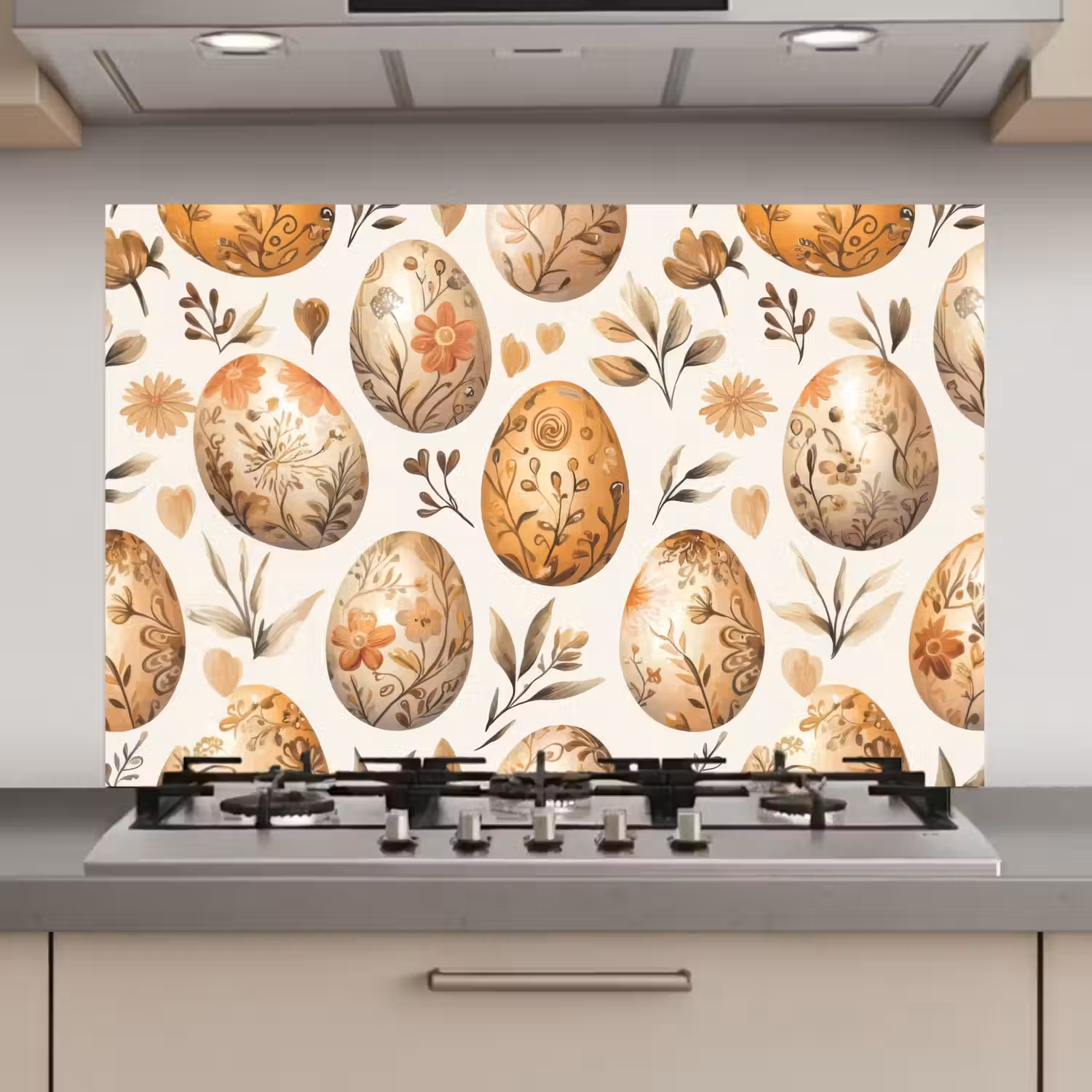 Paaseieren - Bruin - Bloemen keuken achterwand spatscherm klein -3d_website