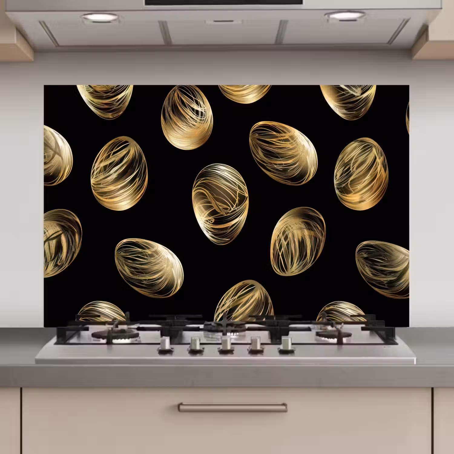 Eieren - Goud - Patroon keuken achterwand spatscherm klein -3d_website