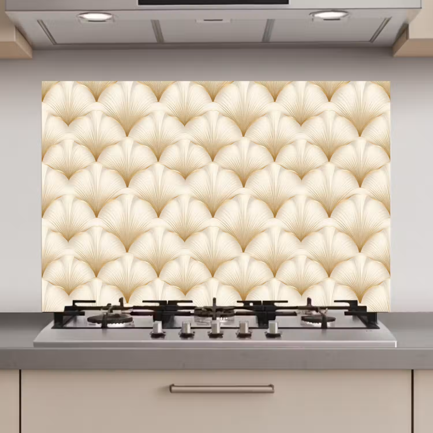Waaier - Motief - Goud keuken achterwand spatscherm klein 900 -3d_website