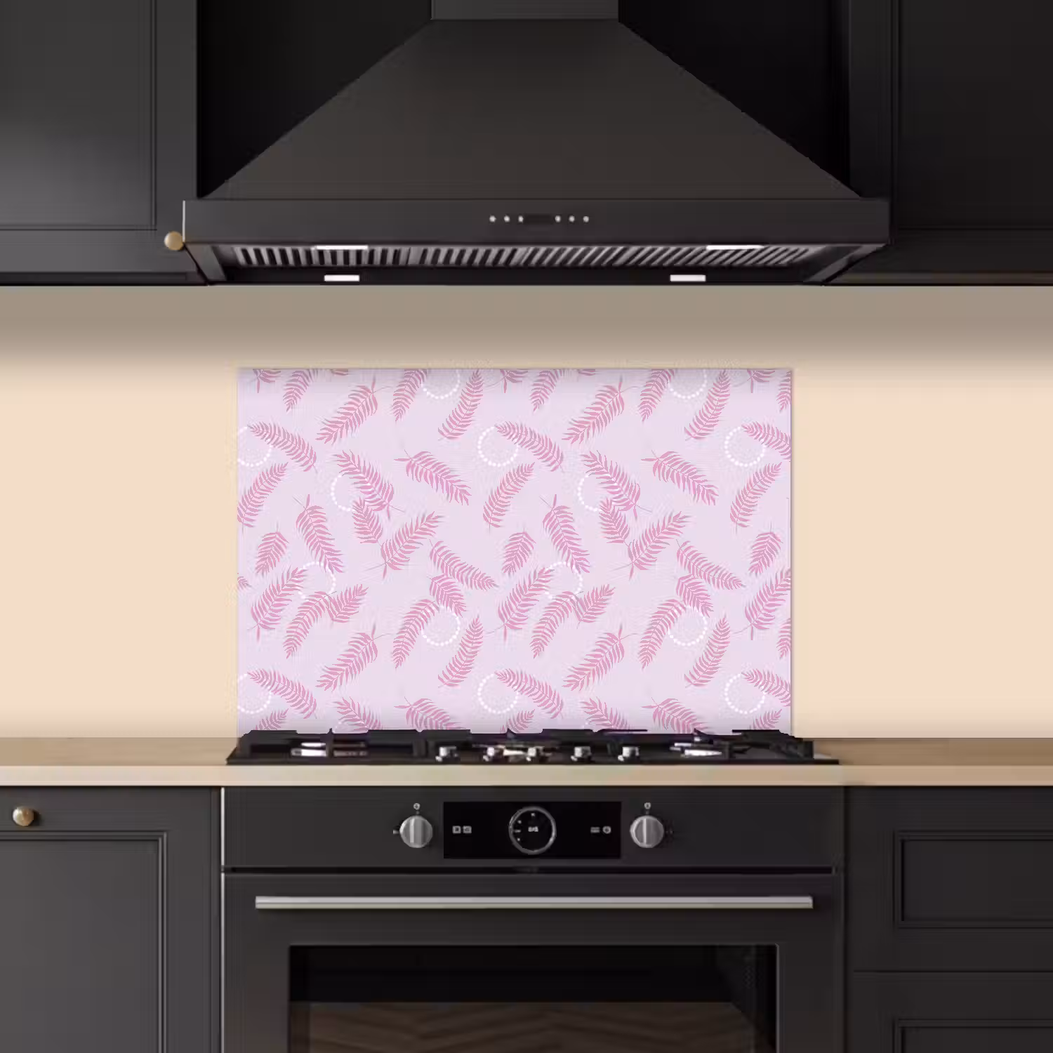 Veren - Paars - Wit keuken achterwand spatscherm klein 900 -sfeer1