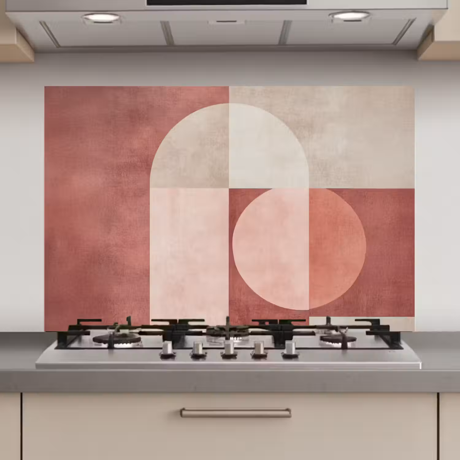 Figuren - Abstract - Roze keuken achterwand spatscherm klein -3d_website