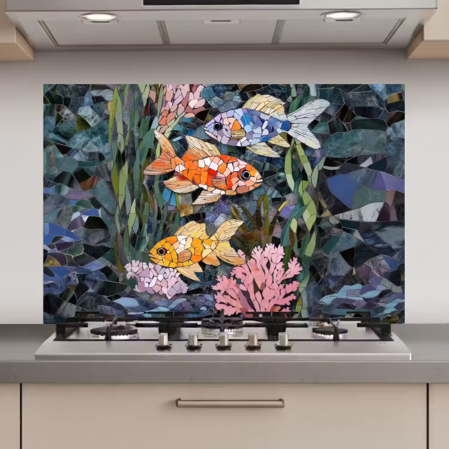 Vissen - Koraal - Zee - Mozaïek keuken achterwand spatscherm klein -3d_website