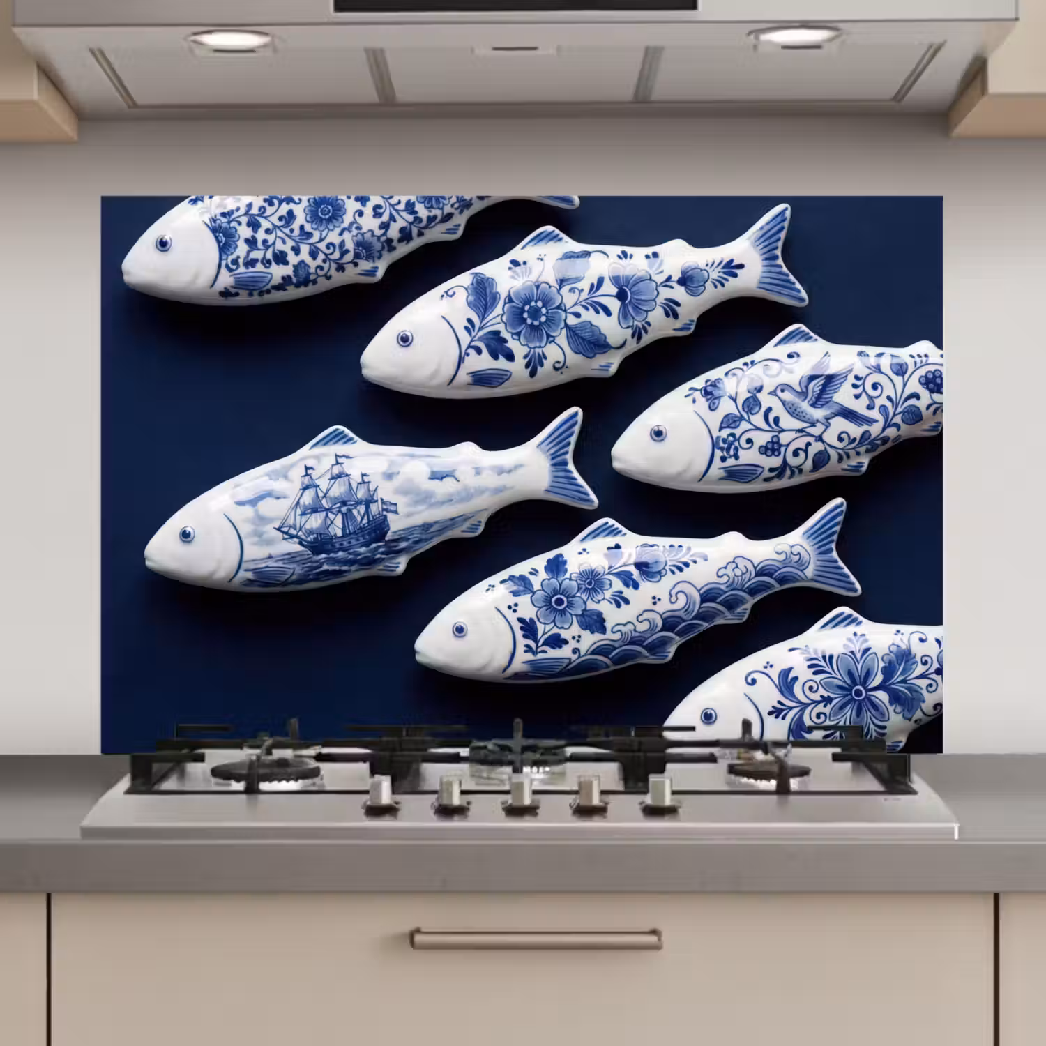 Vissen - Delfts - Blauw - Keramiek keuken achterwand spatscherm klein -3d_website