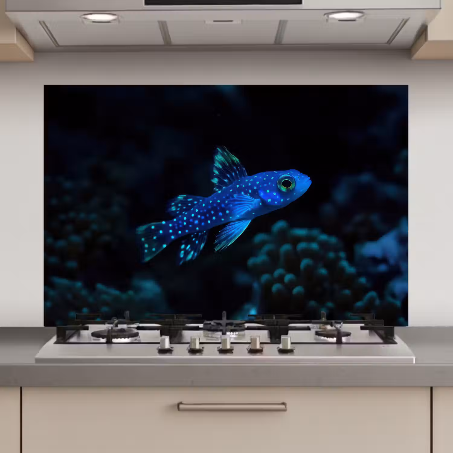 Vis - Stippen - Koraal - Blauw keuken achterwand spatscherm klein -3d_website
