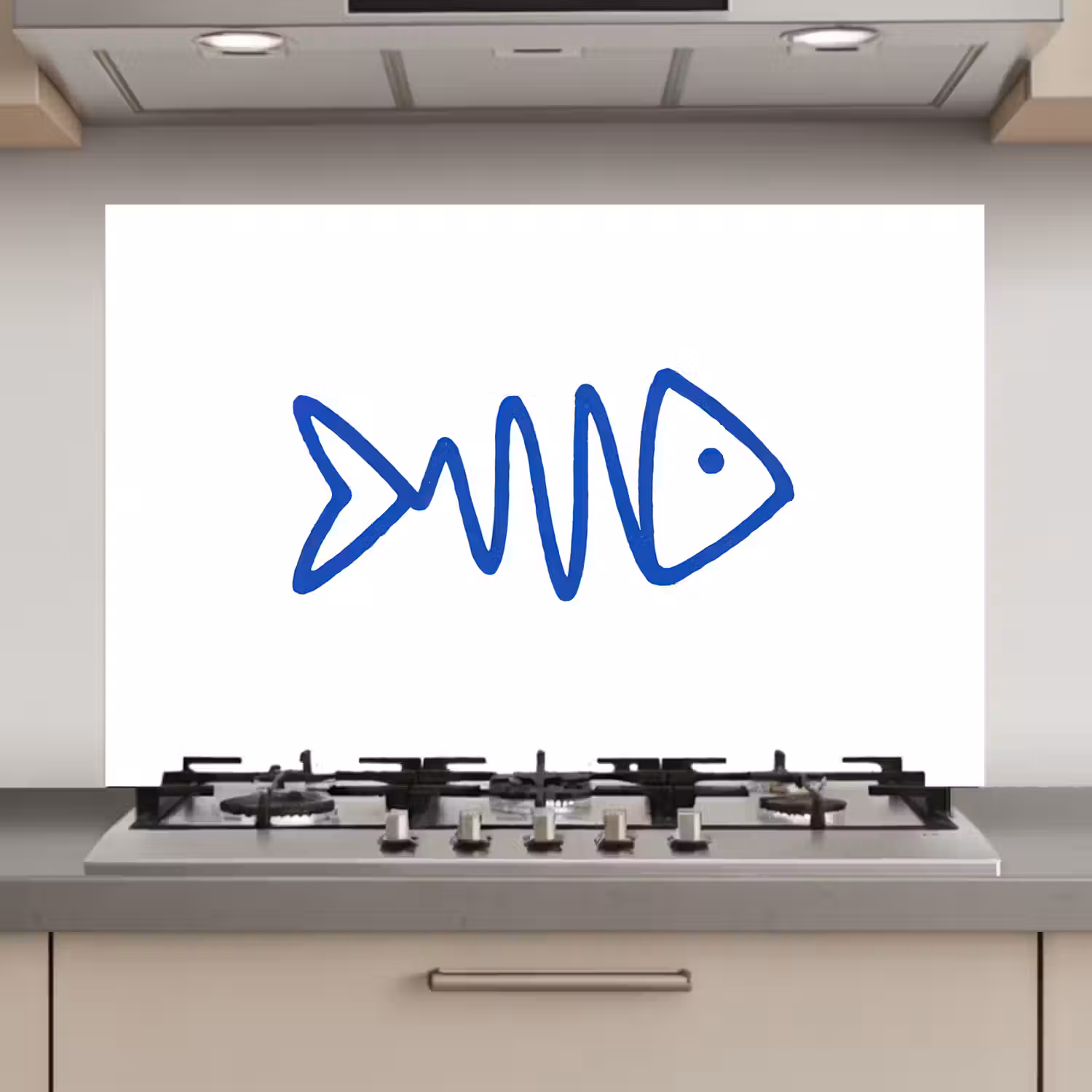 Vis - Minimalistisch - Blauw - Lijn keuken achterwand spatscherm klein -3d_website