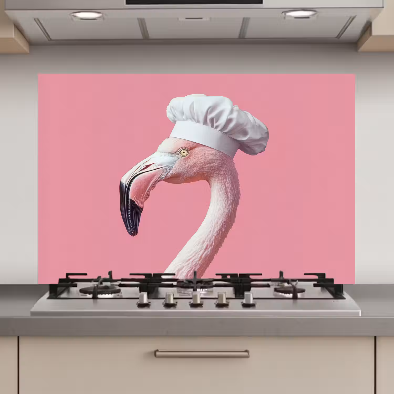 Flamingo - Roze - Koksmuts - Vogel keuken achterwand spatscherm klein -3d_website