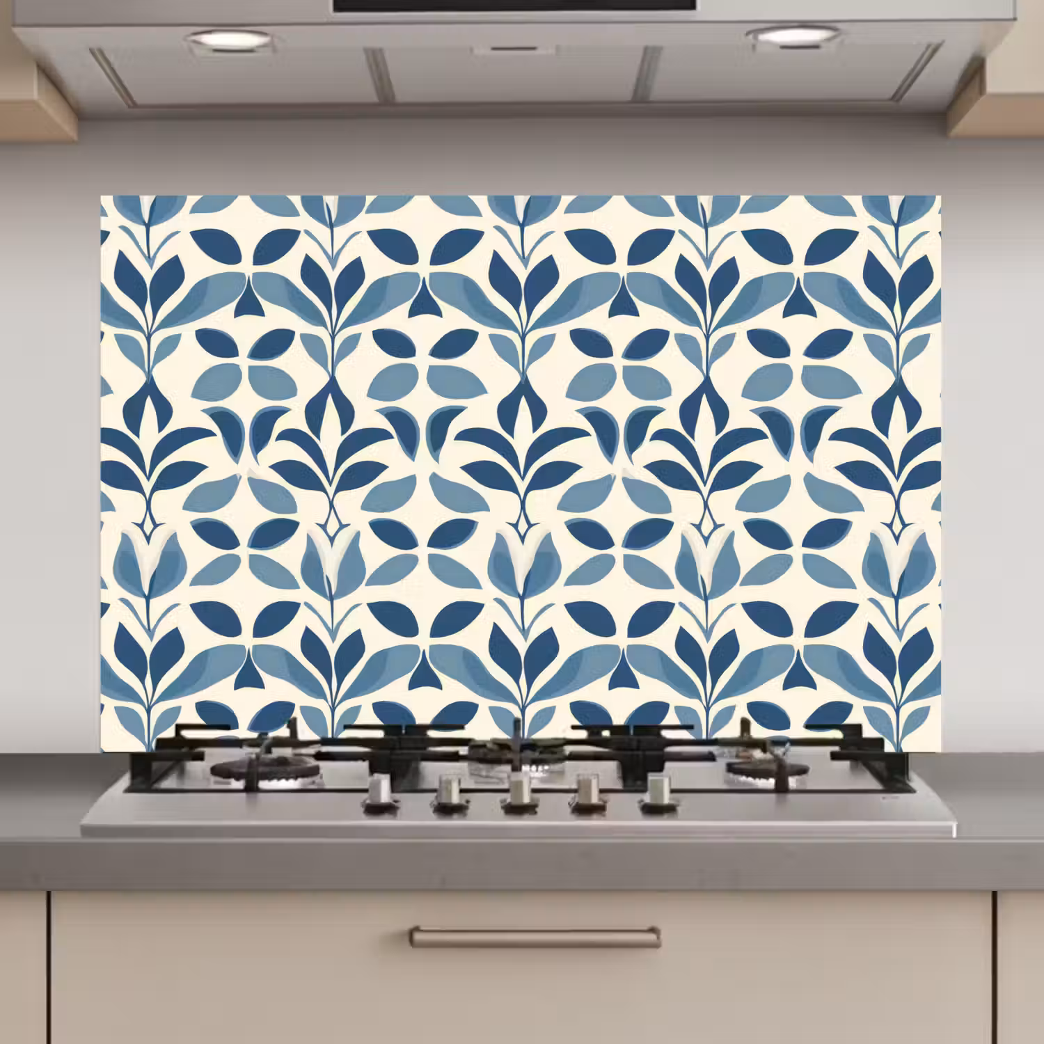 Flora - Modern - Blauw keuken achterwand spatscherm klein 900 -3d_website