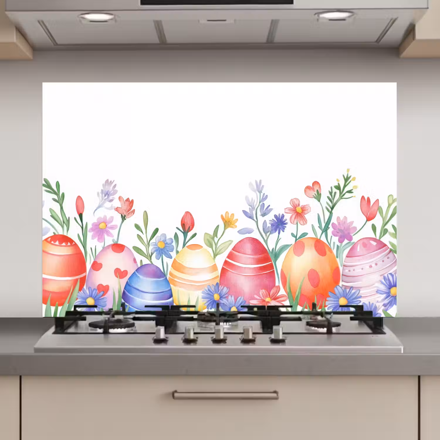 Bloementuin - Kleurrijk - Eieren keuken achterwand spatscherm klein -3d_website