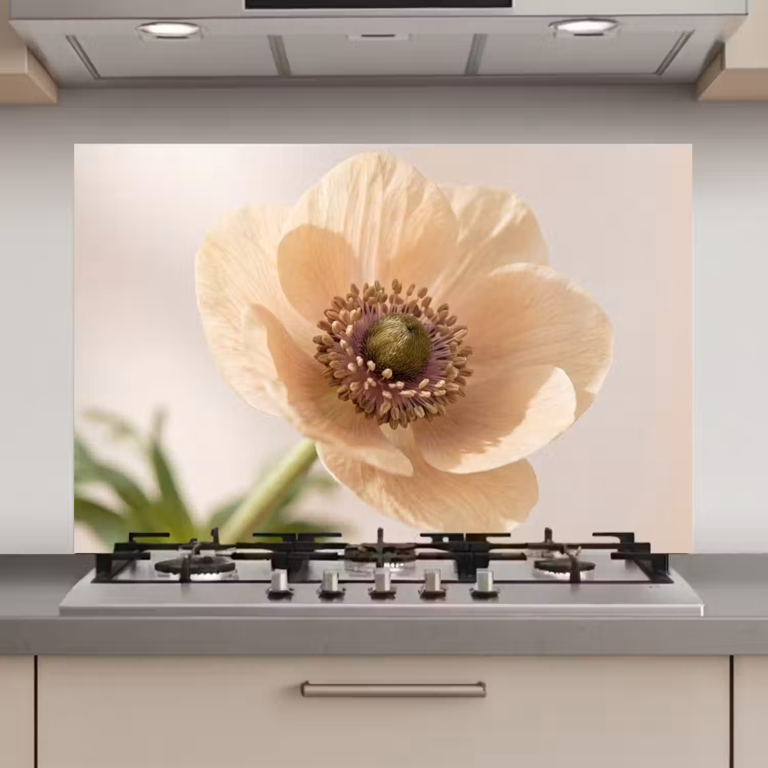 Bloem - Minimalistisch - Groen keuken achterwand spatscherm klein -3d_website
