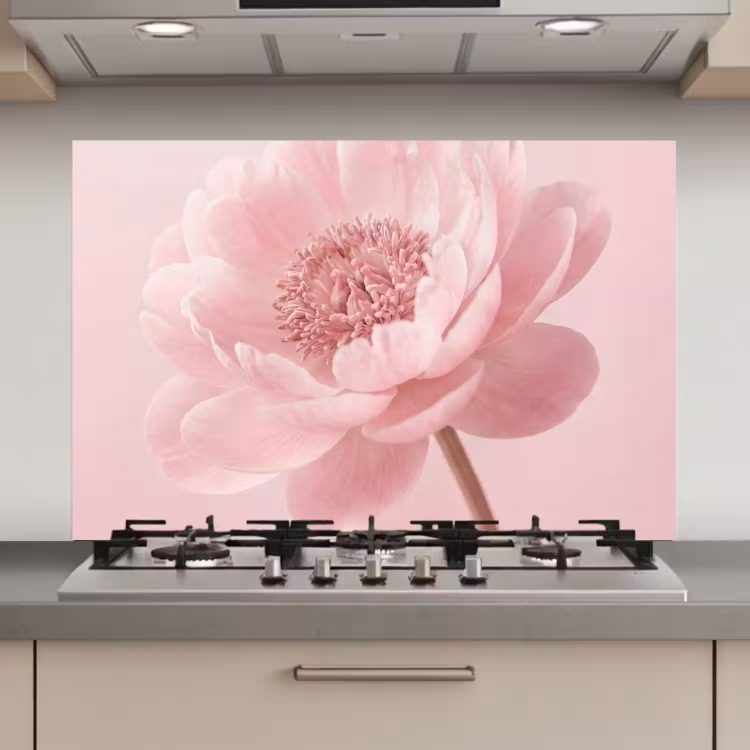 Bloem - Pioenroos - Roze keuken achterwand spatscherm klein -3d_website