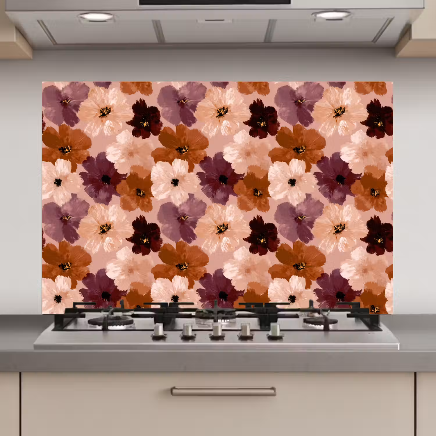 Bloemen - Abstract - Aardetinten keuken achterwand spatscherm klein 900 -3d_website