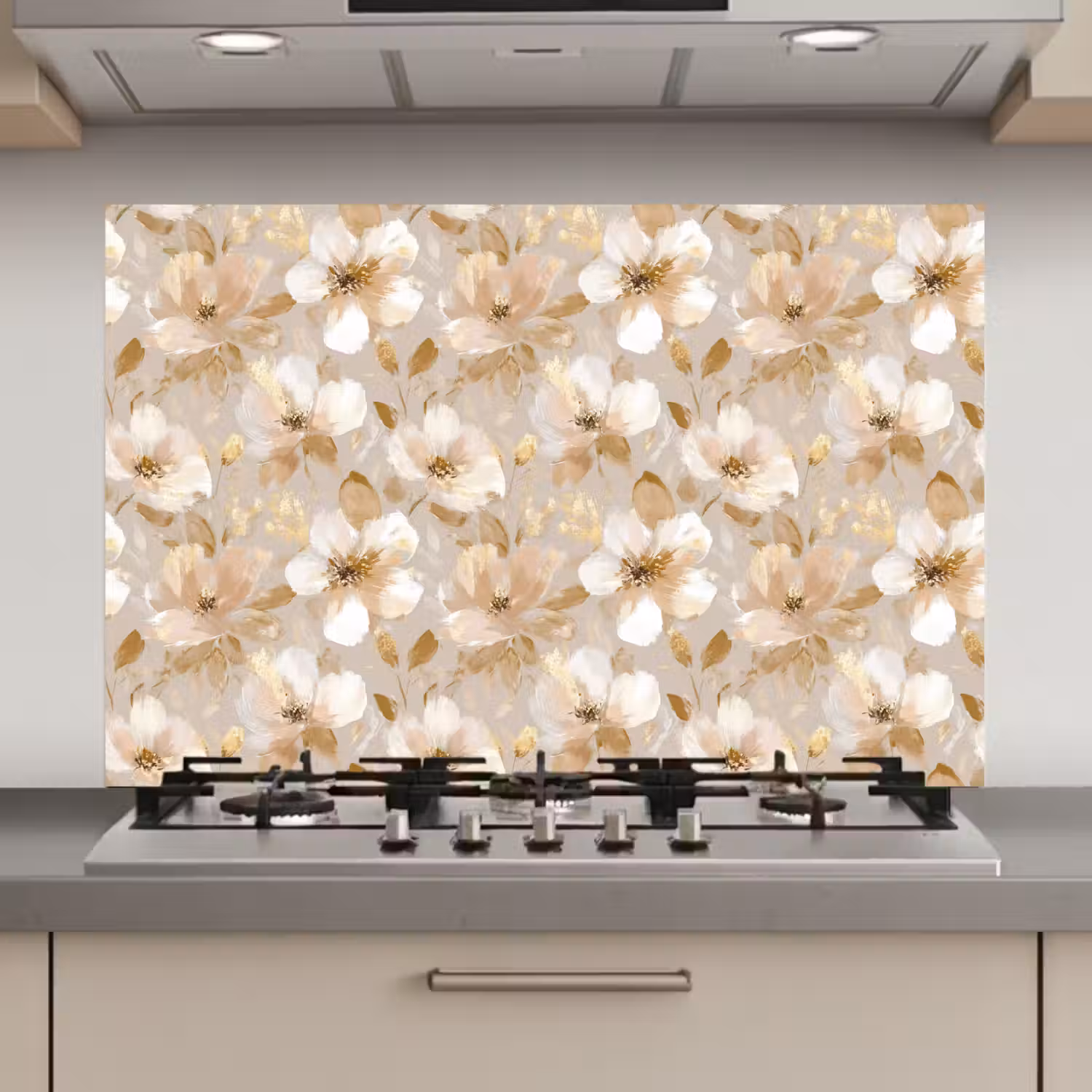 Bloemen - artistiek - Goud keuken achterwand spatscherm klein 900 -3d_website