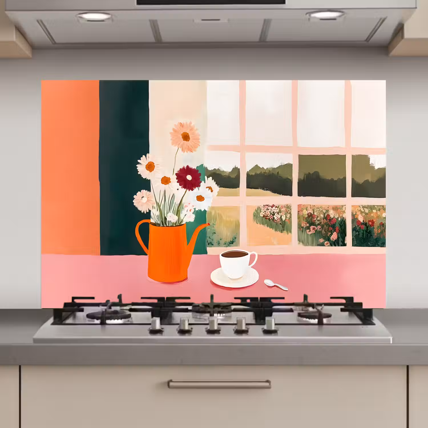 Bloemen - Koffie - Raam keuken achterwand spatscherm klein -3d_website