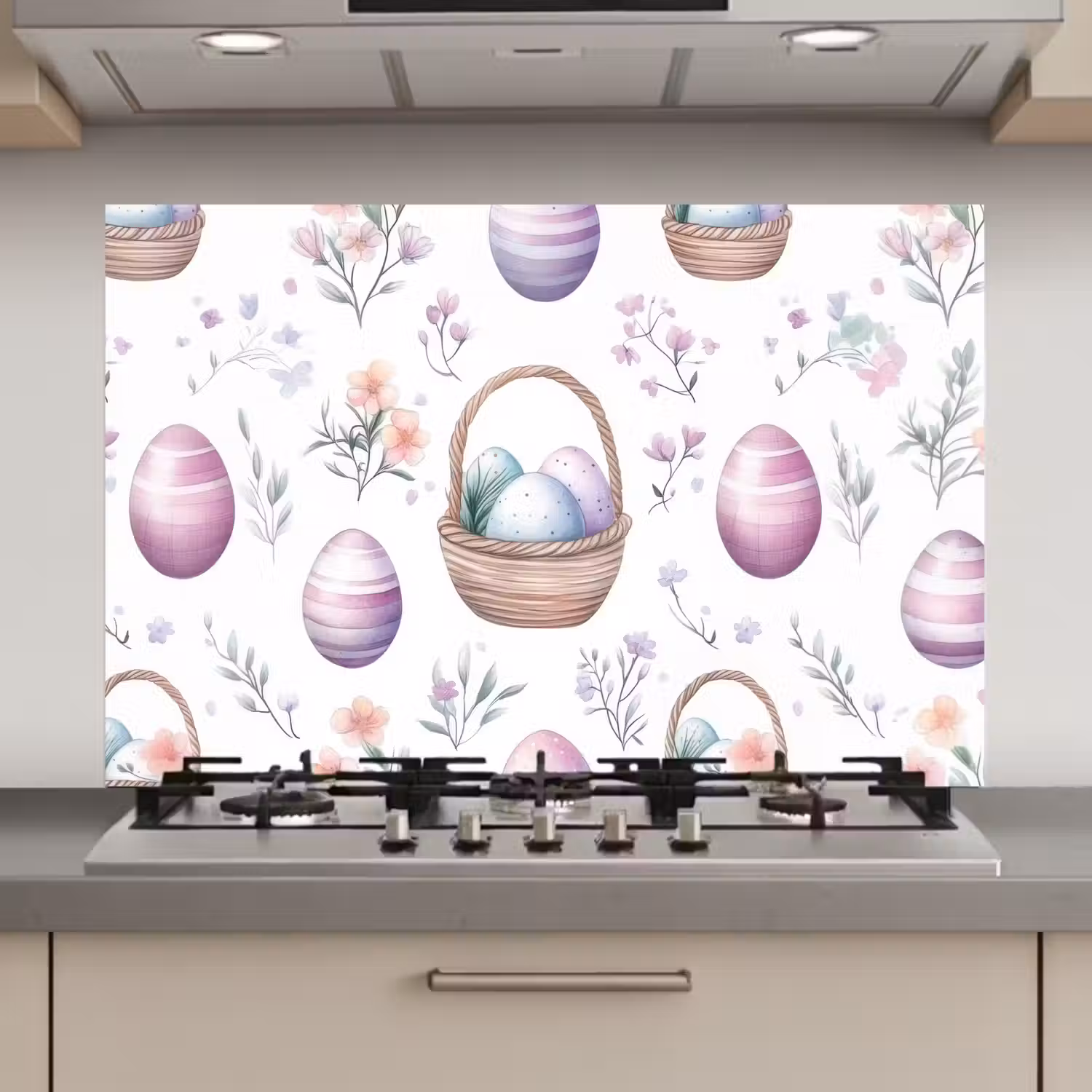 Bloemen - Paaseieren - Patroon keuken achterwand spatscherm klein -3d_website