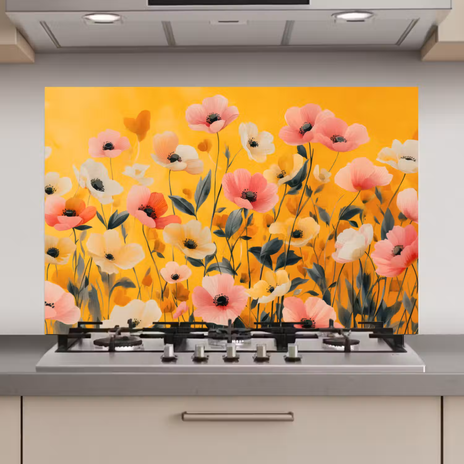 Bloemen - Veld - Geel keuken achterwand spatscherm klein -3d_website