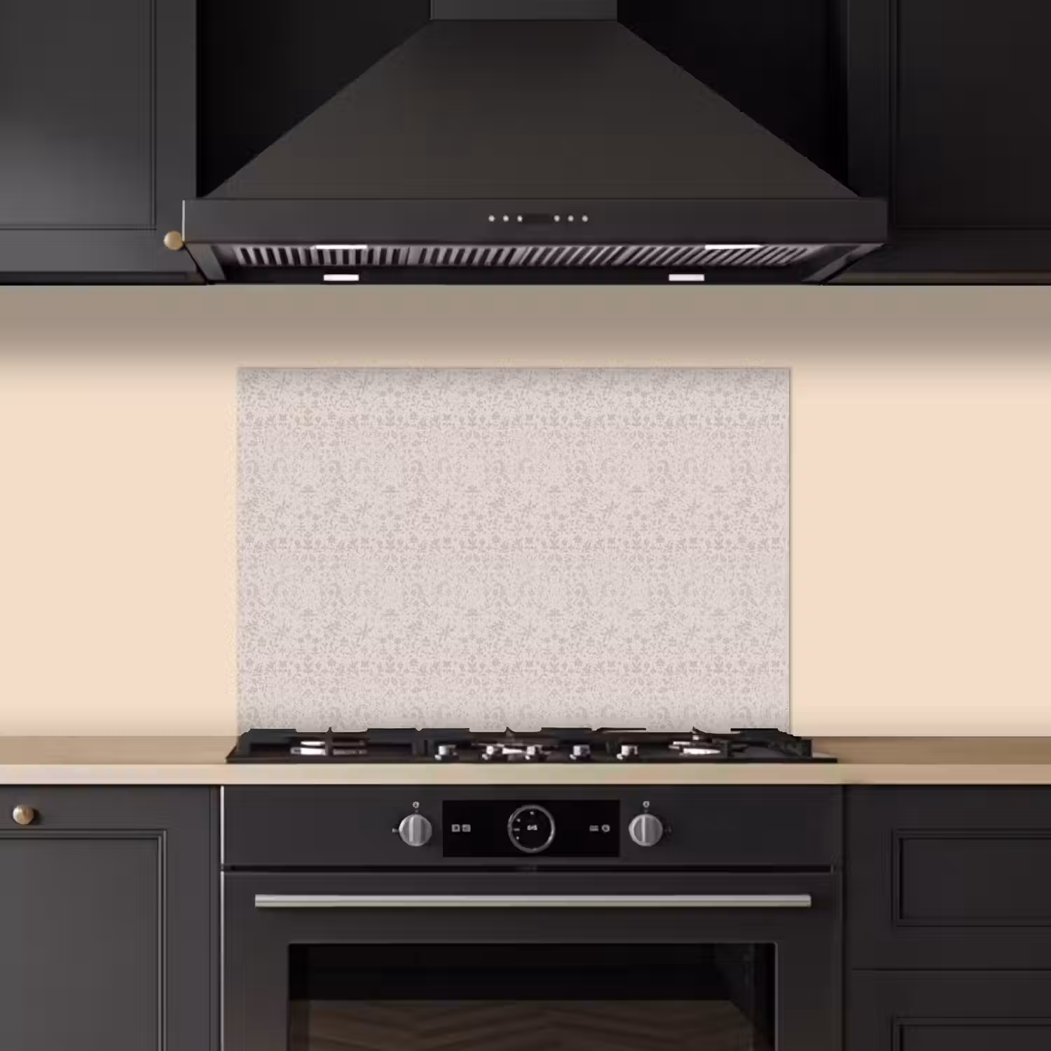Bloemen - Bladeren - Licht - Taupe keuken achterwand spatscherm klein 900 -sfeer1