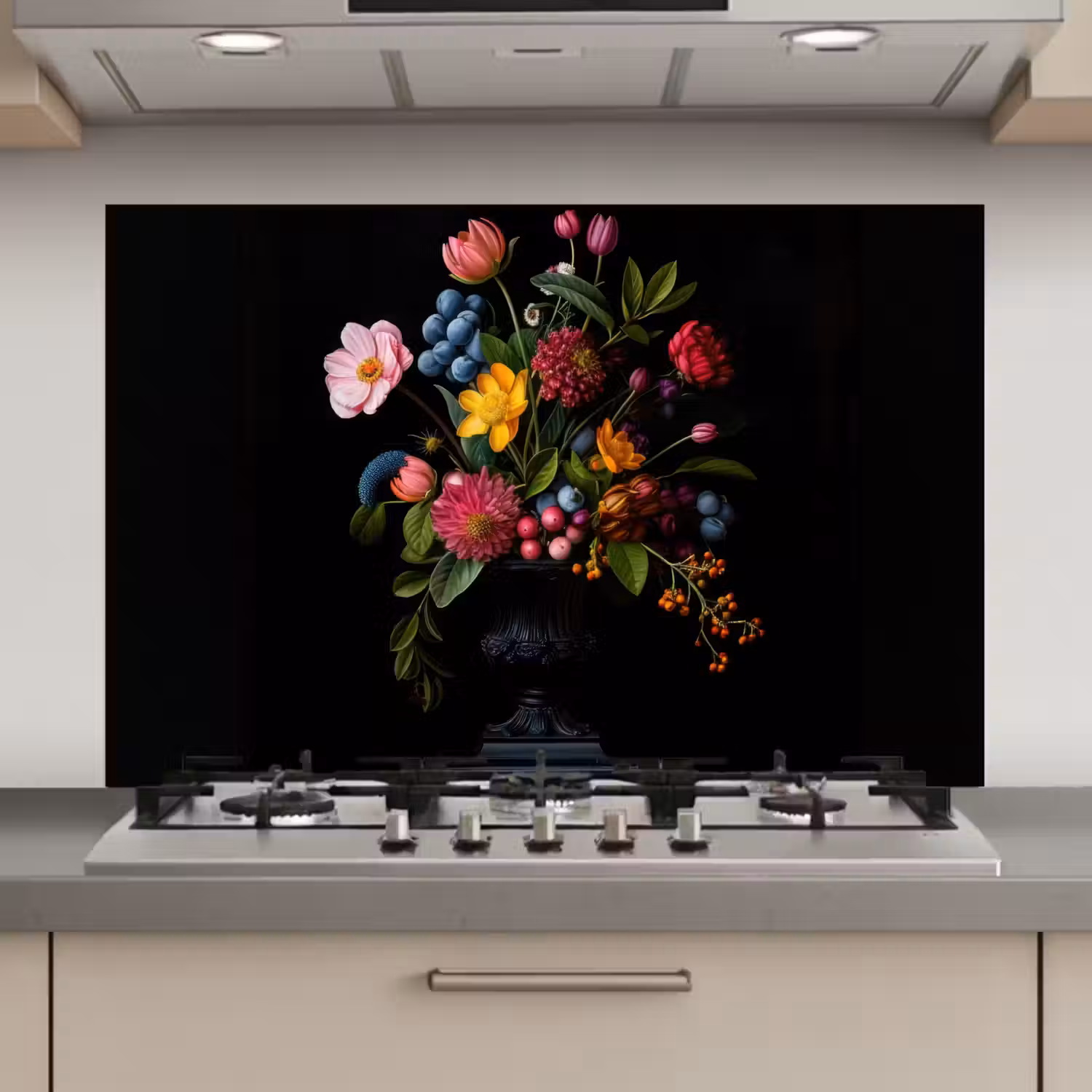 Bloemen - Vrolijk - Vaas keuken achterwand spatscherm klein -3d_website
