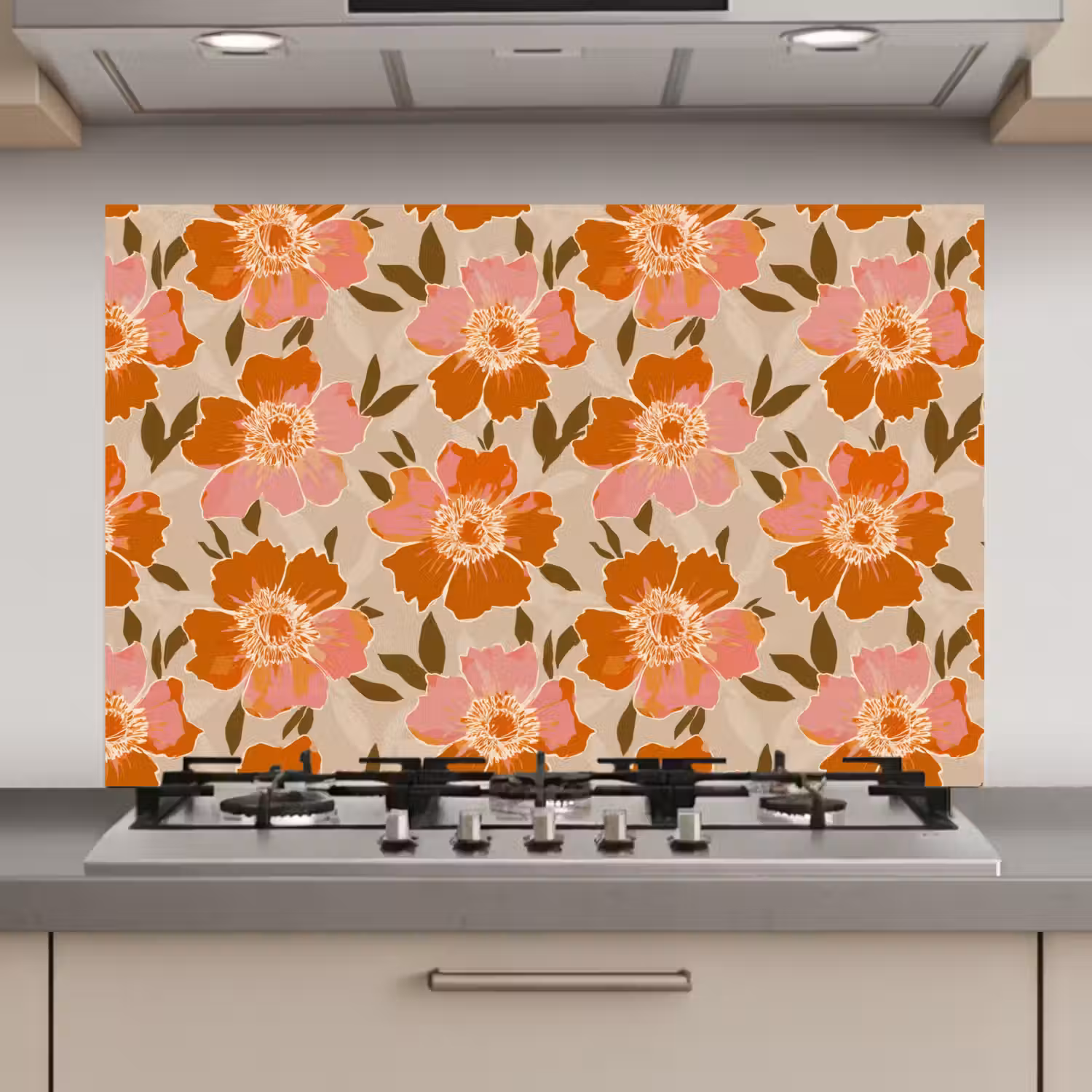 Bloemen - Motief - Retro keuken achterwand spatscherm klein 900 -3d_website