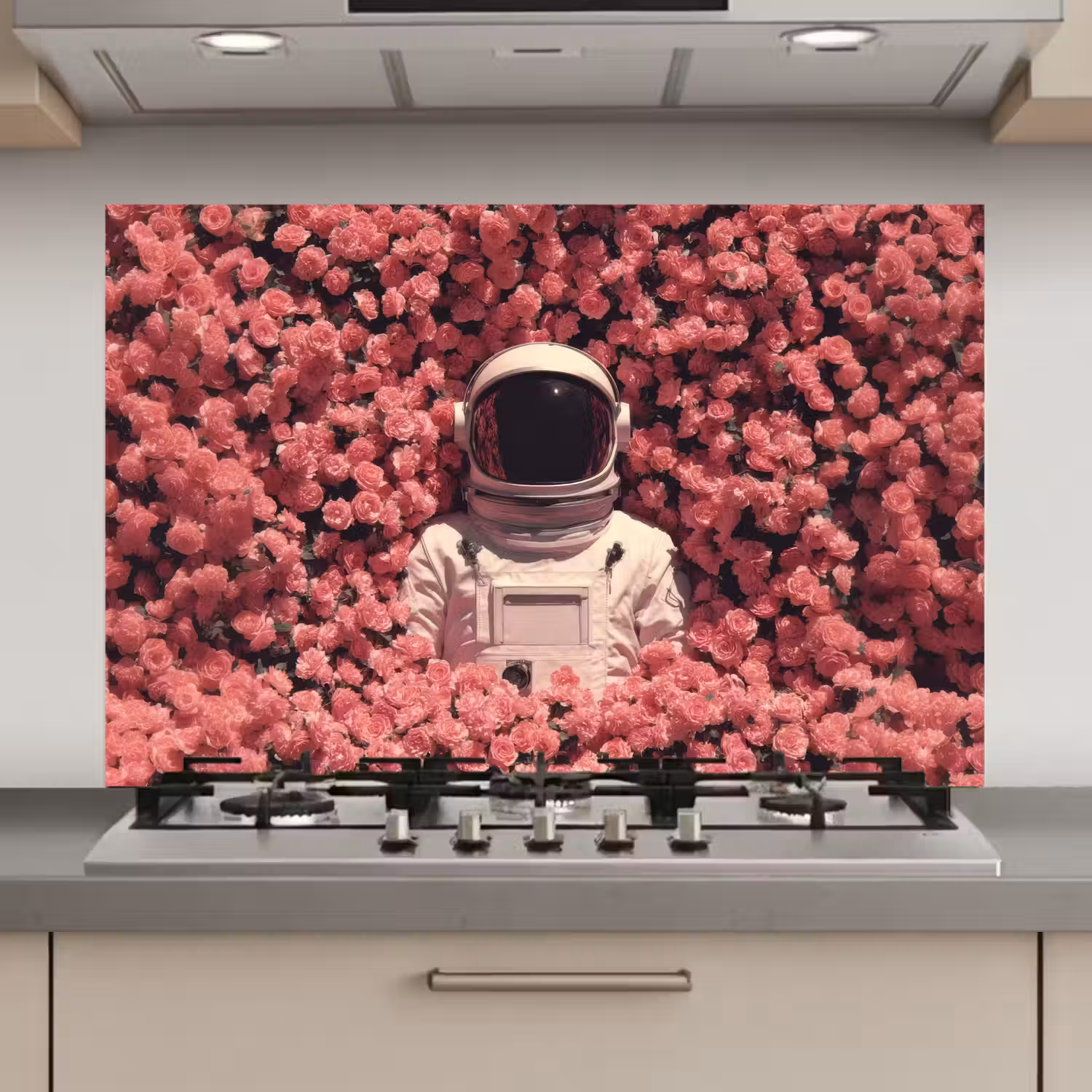 Bloemen - Roze - Astronaut keuken achterwand spatscherm klein -3d_website