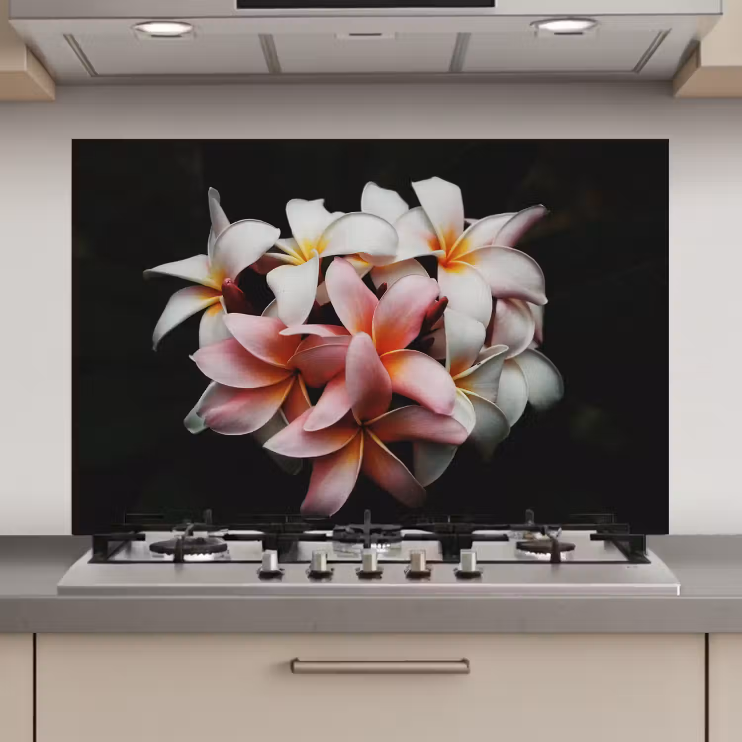 Bloemen - Roze - Zwart - Flora - Botanisch keuken achterwand spatscherm klein -3d_website