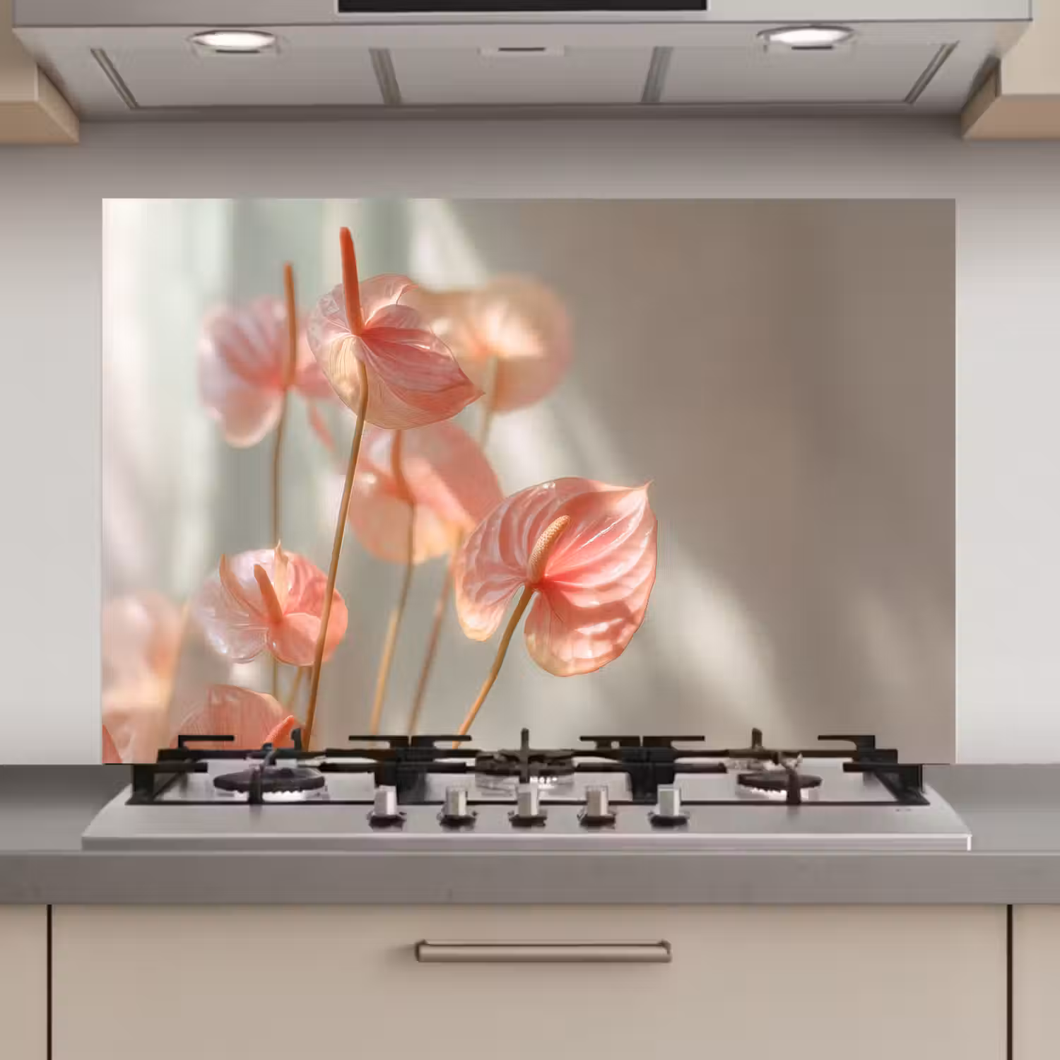 Bloemen - Stelen - Roze - Schaduw keuken achterwand spatscherm klein -3d_website