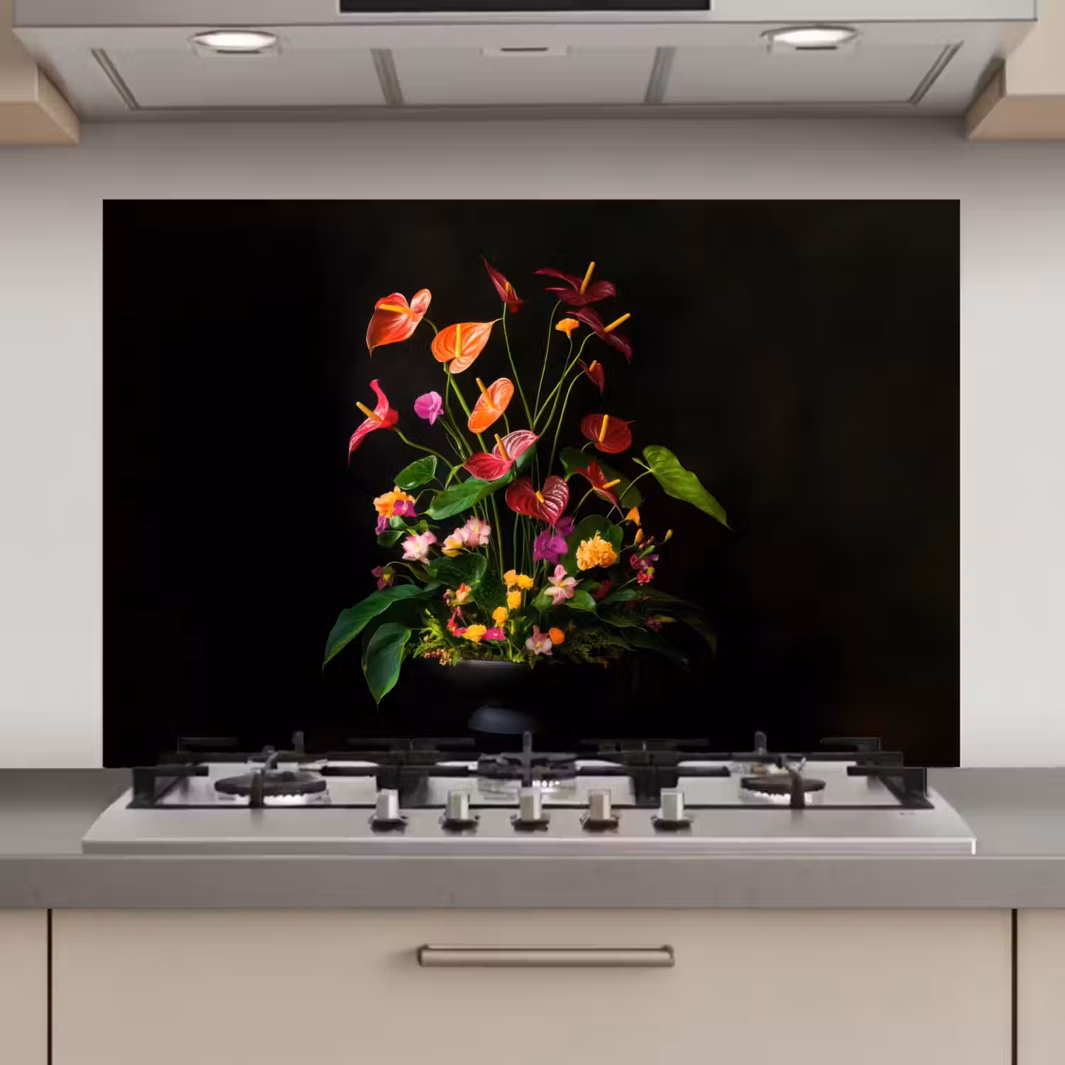 Bloemen - Vaas - Kleurrijk keuken achterwand spatscherm klein -3d_website