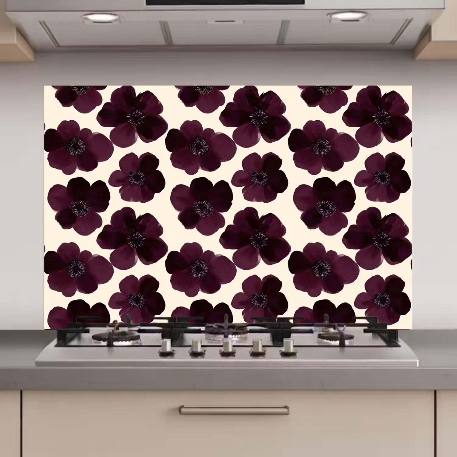 Bloemen - Aquarel - Paars keuken achterwand spatscherm klein 900 -3d_website
