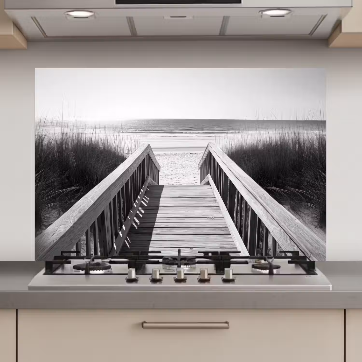 Loopbrug - Hout - Strand - Zee keuken achterwand spatscherm klein -3d_website