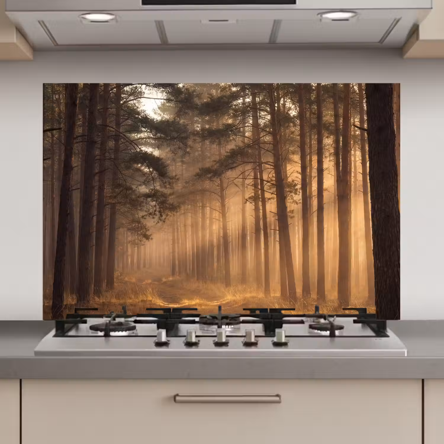 Bos - Mist - Zonlicht keuken achterwand spatscherm klein -3d_website
