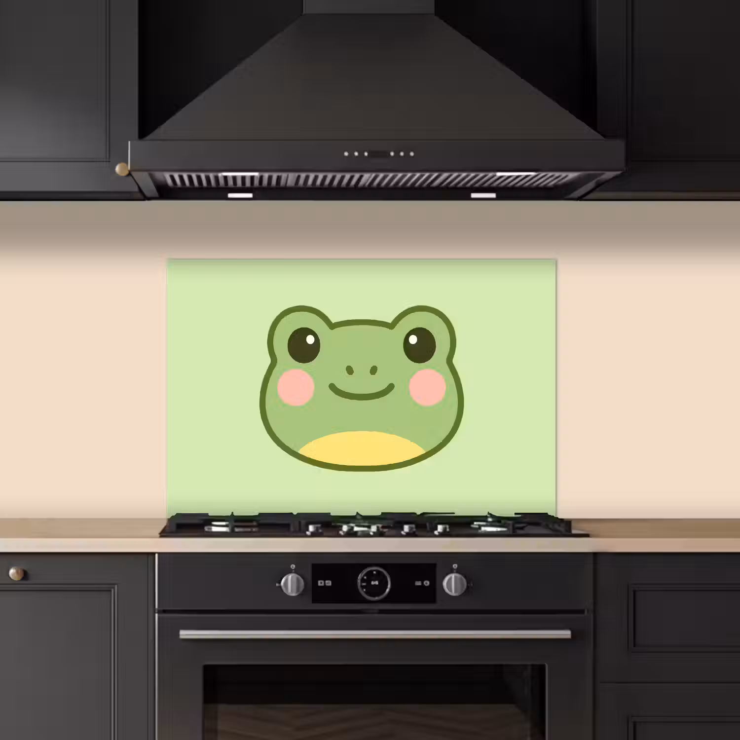Kikker - Groen - Vriendelijkheid keuken achterwand spatscherm klein -sfeer1