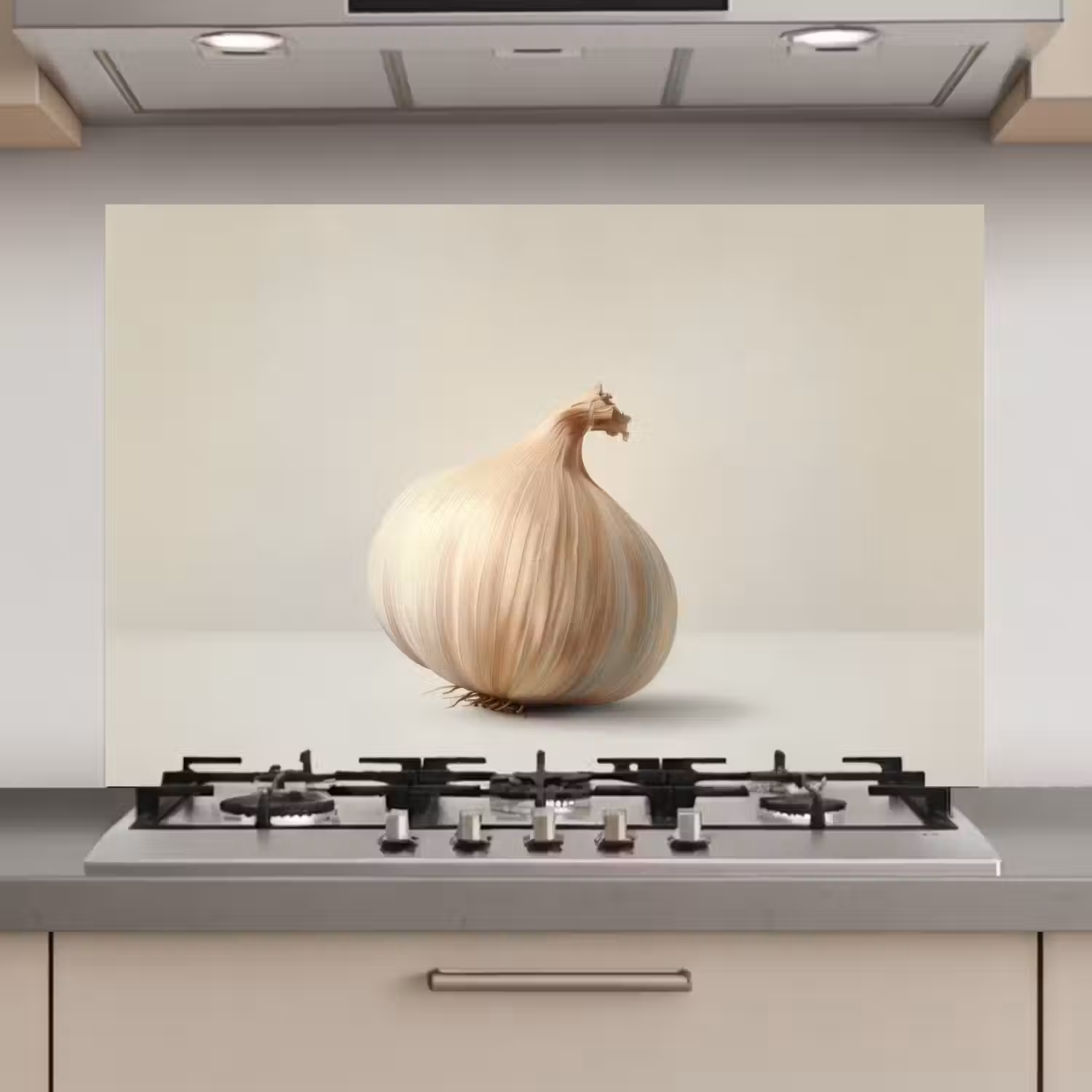 Knoflook - Natuurlijk - Beige keuken achterwand spatscherm klein -3d_website