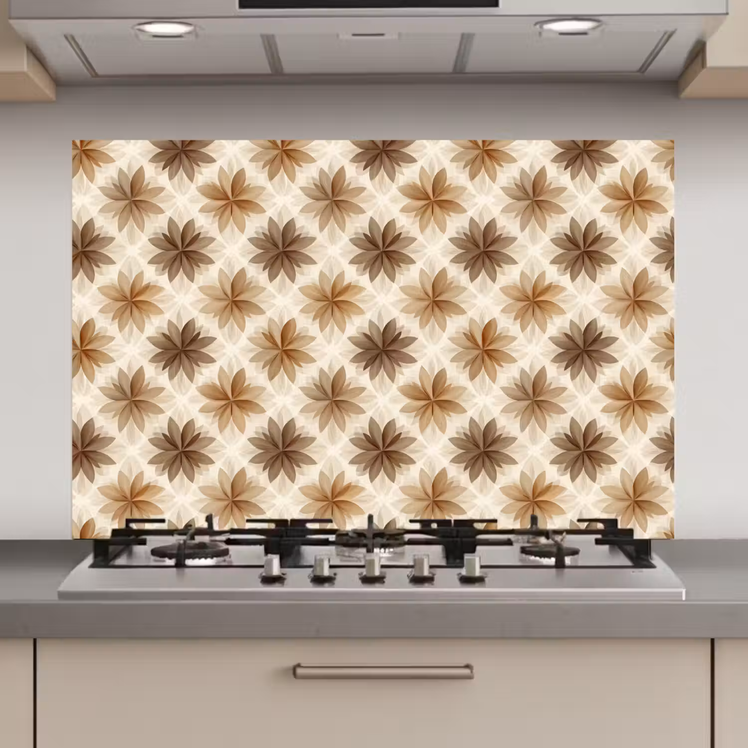 Geografisch - Patroon - Bruin keuken achterwand spatscherm klein 900 -3d_website