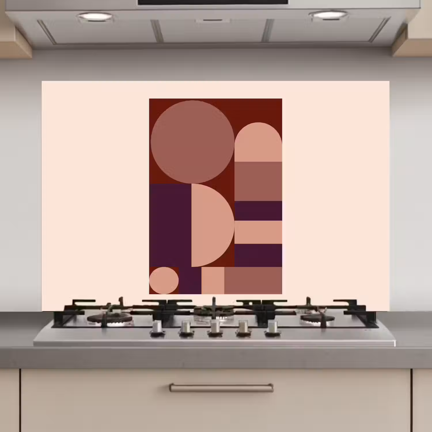 Geometrisch - Cirkels - Rood keuken achterwand spatscherm klein -3d_website